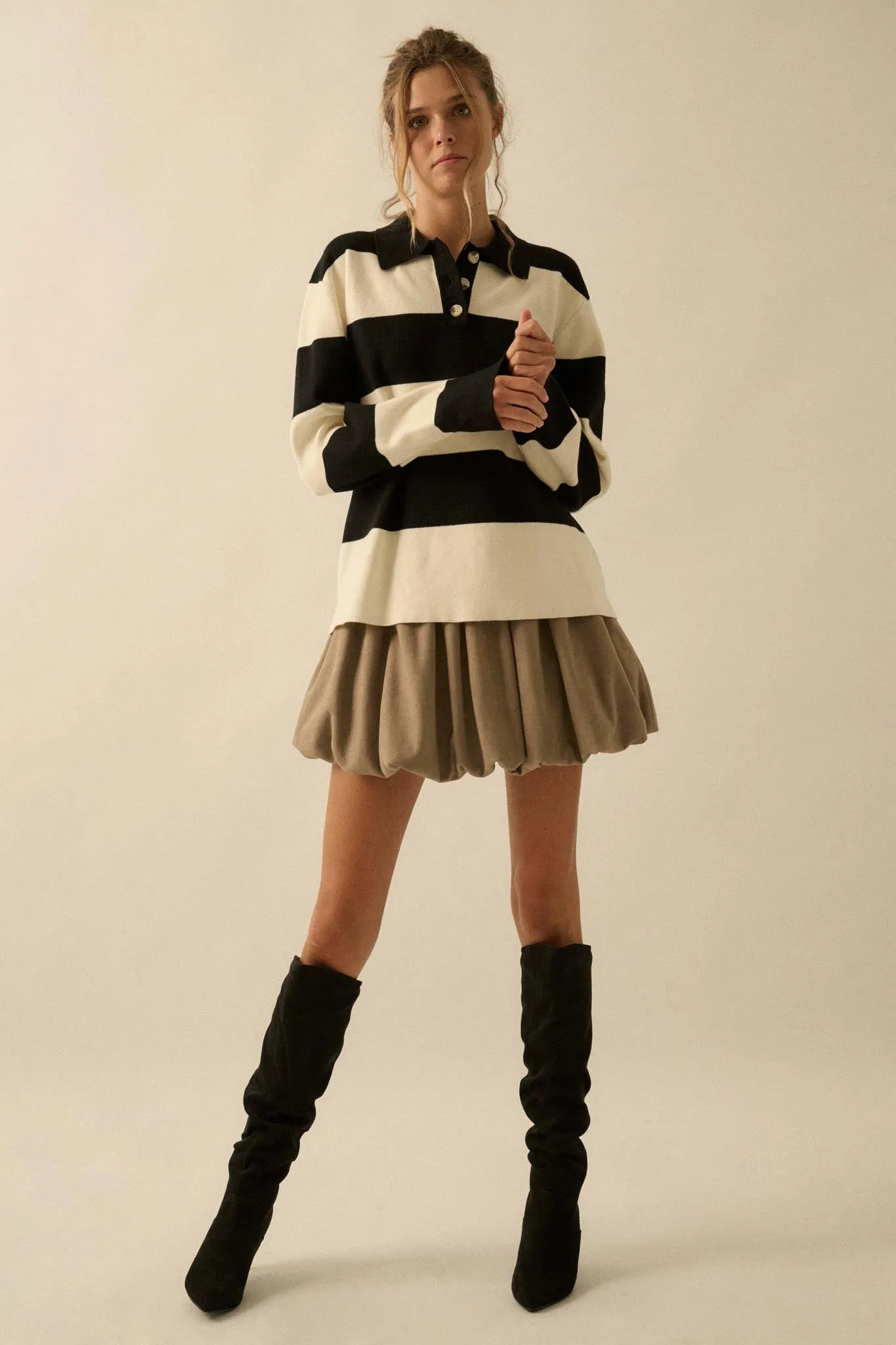 Advantage Line Striped Knit Collared Rugby Sweater sold by Promesa product image thumbnail 5