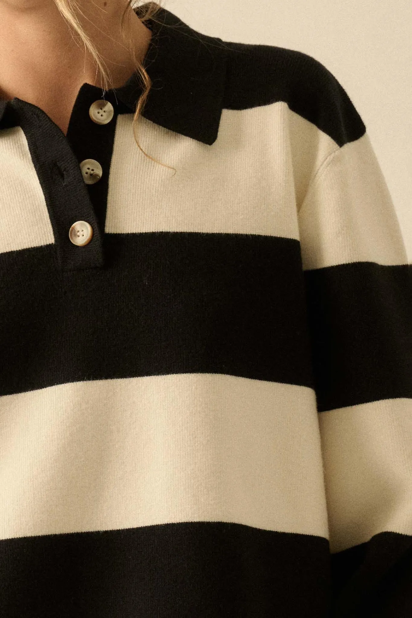 Advantage Line Striped Knit Collared Rugby Sweater sold by Promesa product image thumbnail 4