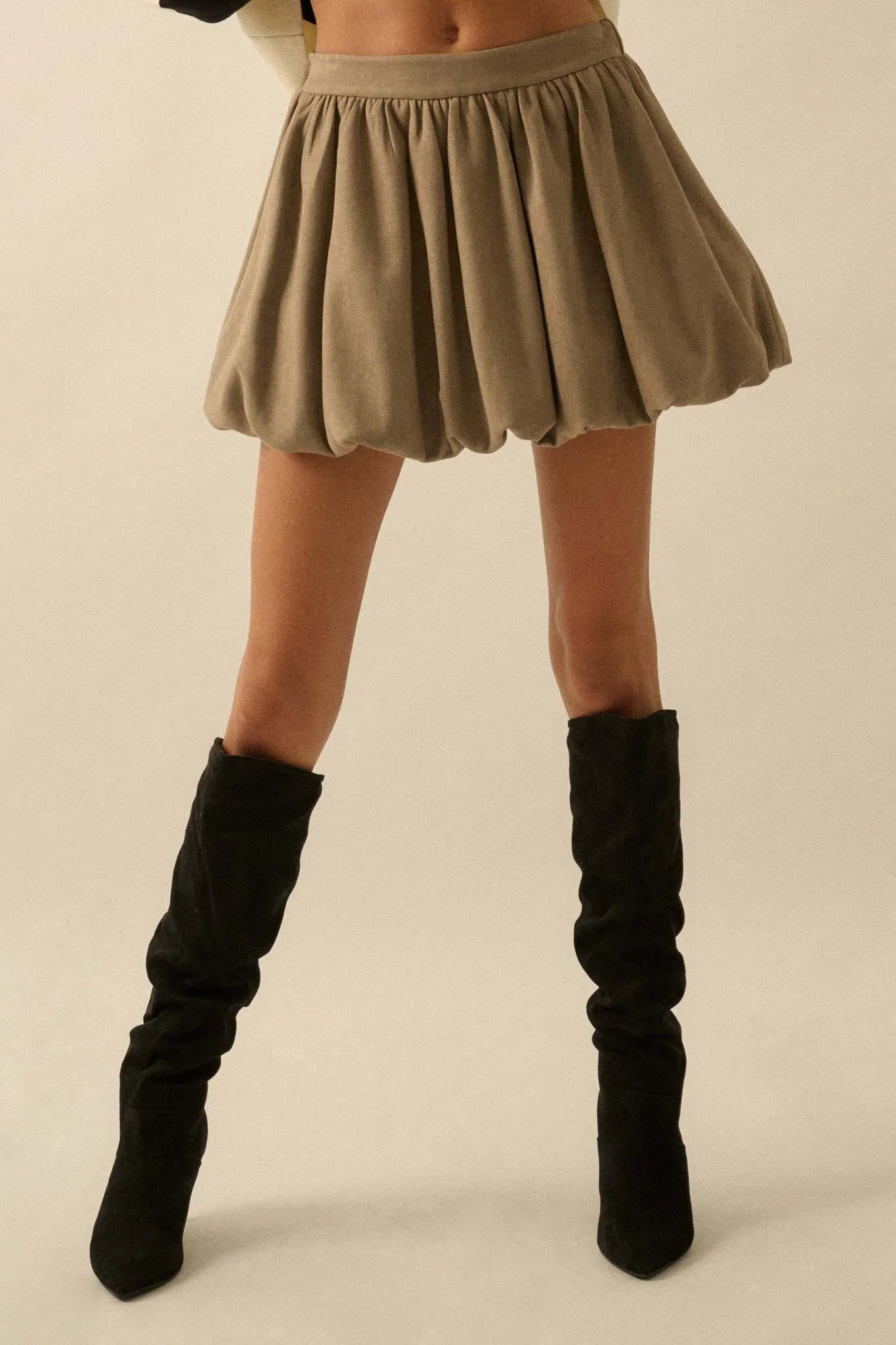 Soft Focus Vegan Suede Bubble Mini Skirt sold by Promesa product image thumbnail 3
