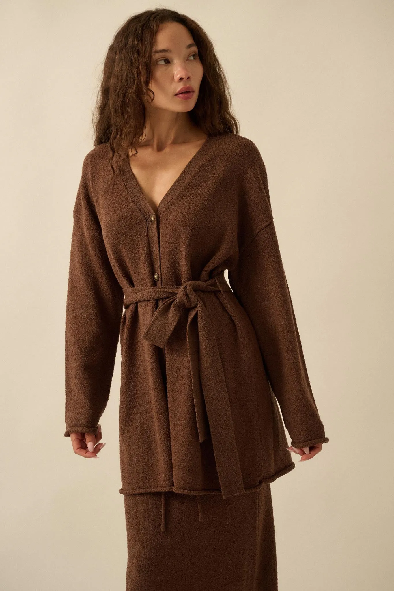 Promise the Label Belted Button-Front Cardigan sold by Promesa product image thumbnail 4
