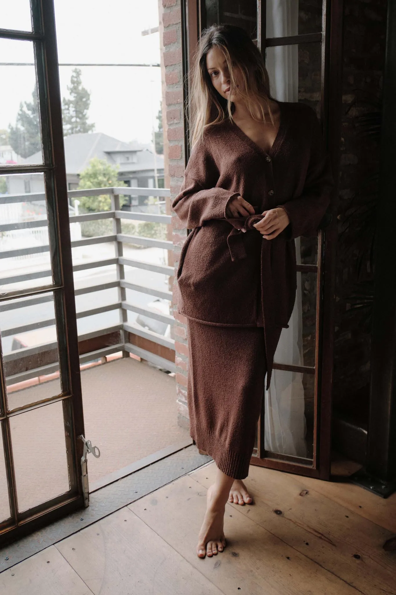 Promise the Label Belted Button-Front Cardigan sold by Promesa product image thumbnail 2