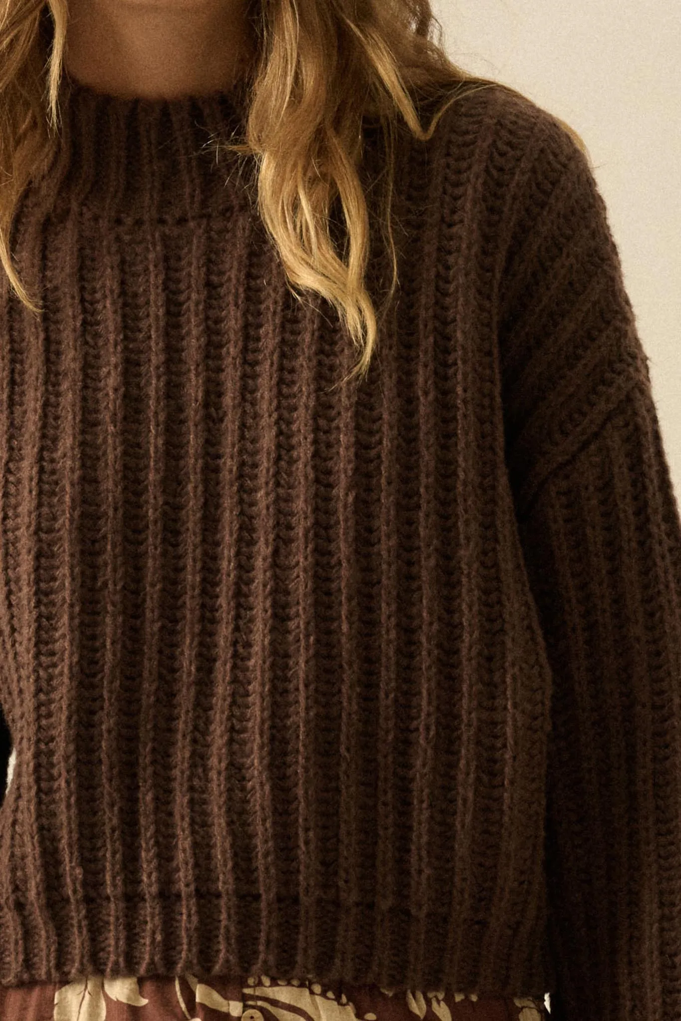 Call Me Cozy Chunky Ribbed Knit Mock Neck Sweater sold by Promesa product image thumbnail 5