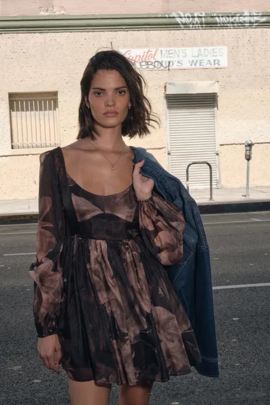 Scrumptious Bouquet Floral Organza Mini Dress sold by Promesa