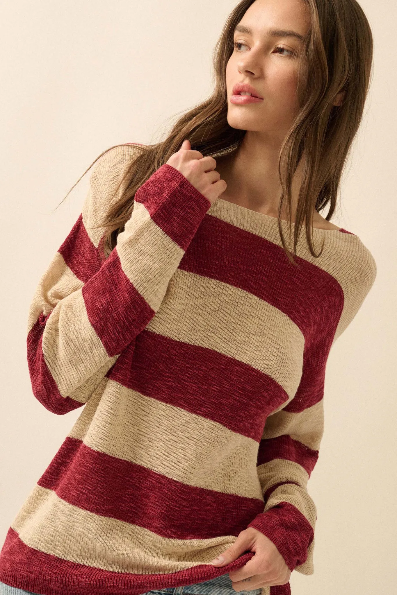 Stripe Zone Striped Slub-Knit Sweater sold by Promesa product image thumbnail 4