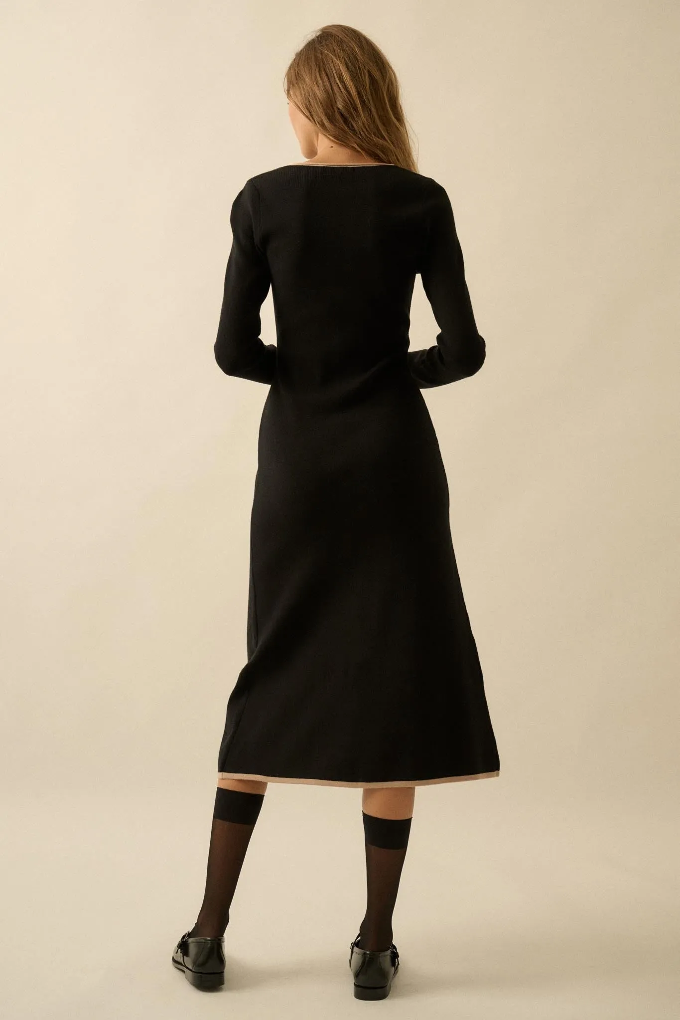 Uptown Girl Button-Detail Rib-Knit Midi Dress sold by Promesa product image thumbnail 2