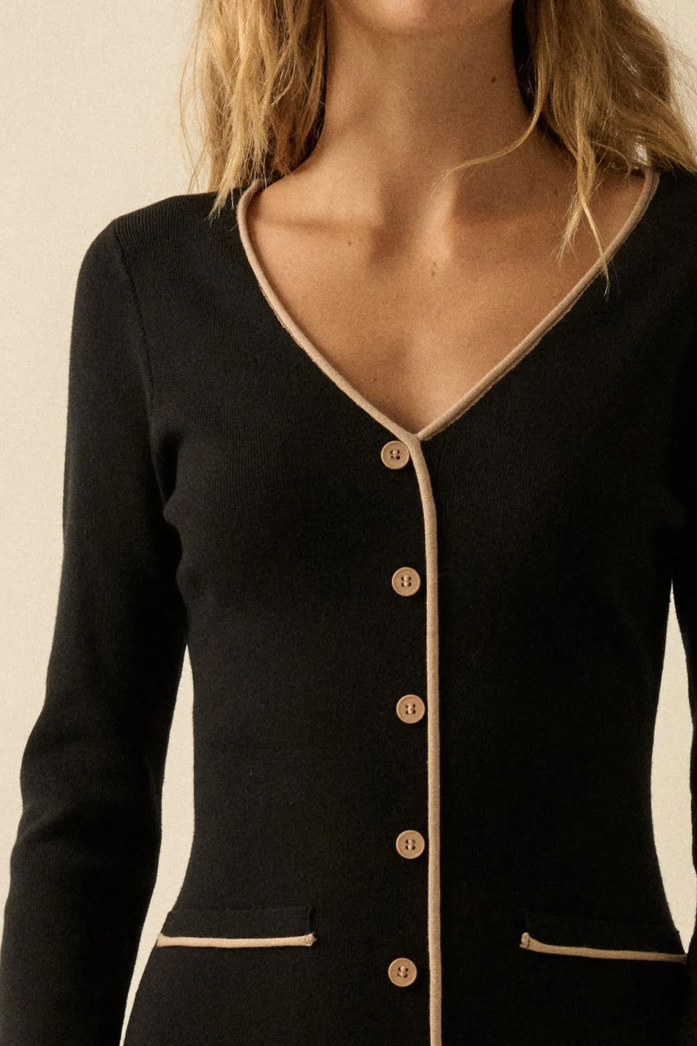 Uptown Girl Button-Detail Rib-Knit Midi Dress sold by Promesa product image thumbnail 4