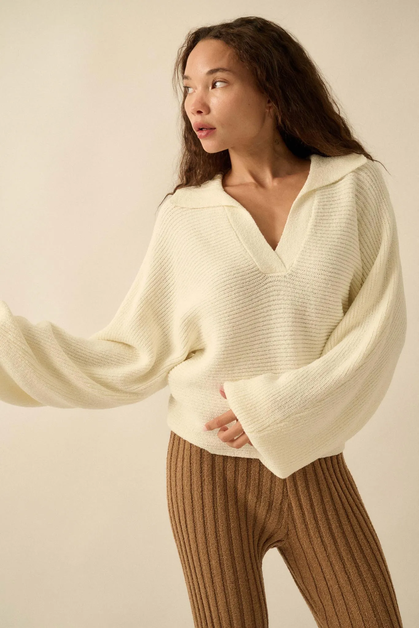 Promise the Label Rib-Knit Collared Sweater sold by Promesa product image thumbnail 5