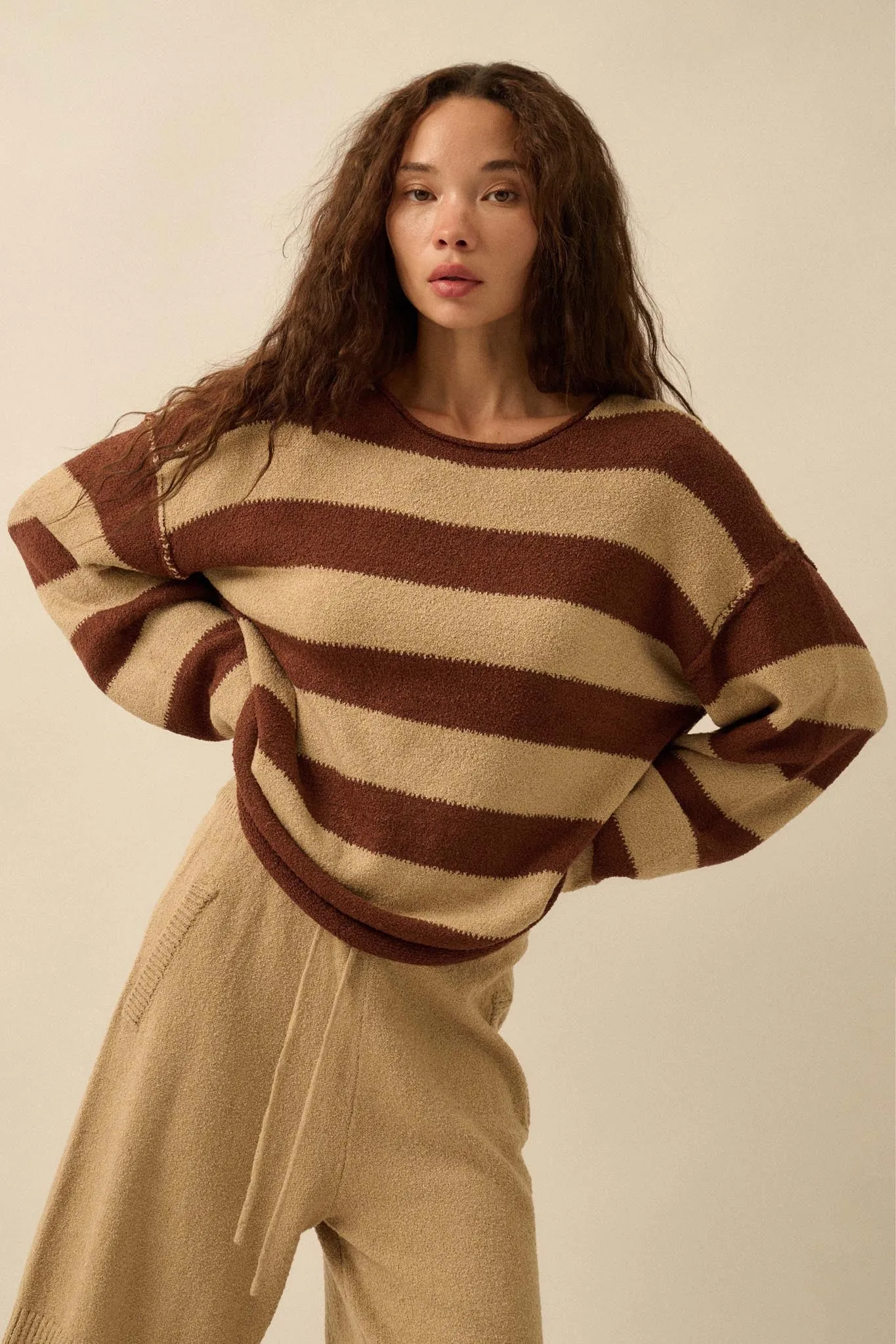 Promise the Label Striped Rolled-Edge Sweater sold by Promesa product image thumbnail 4
