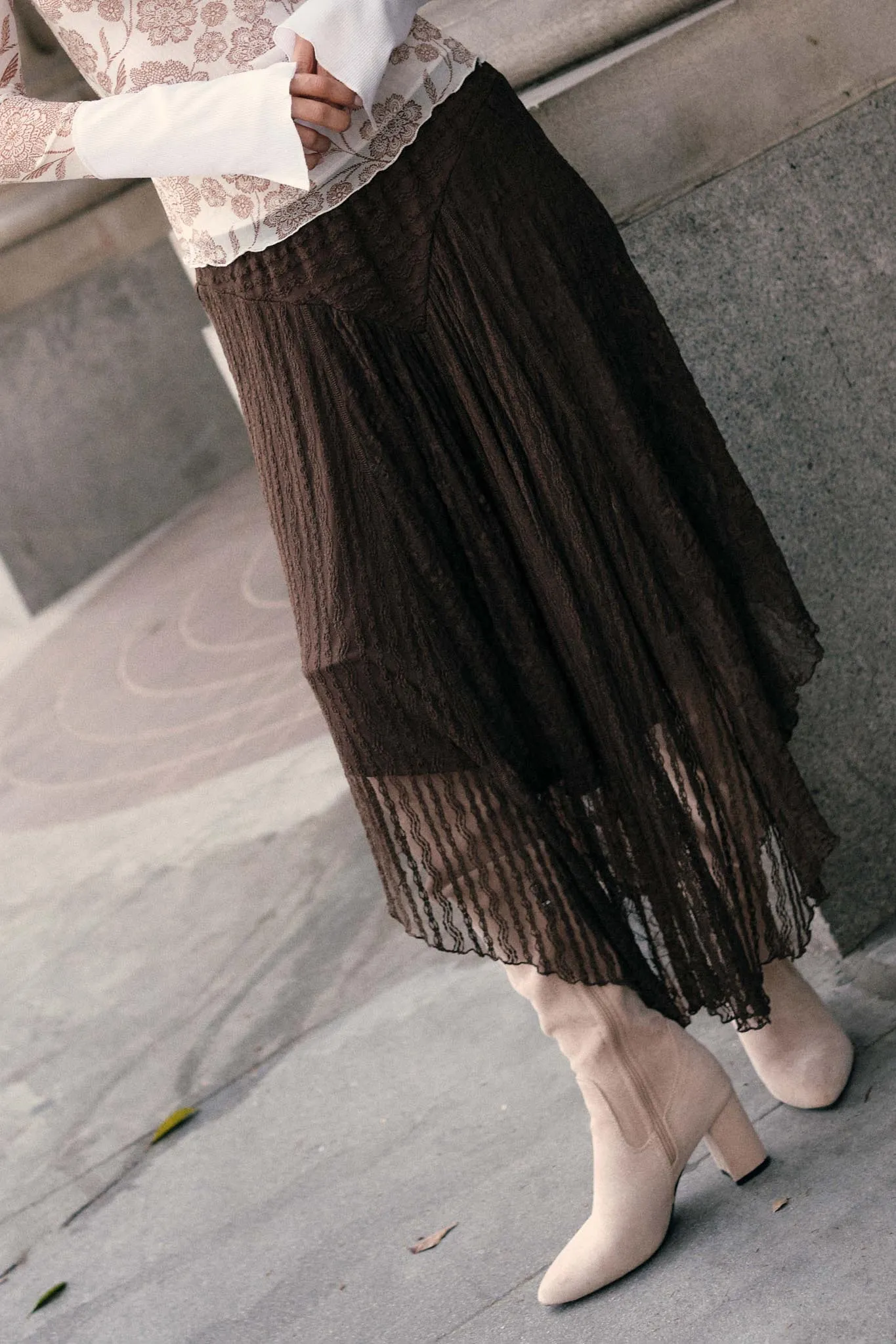 Just Divine Lace Drop-Waist Handkerchief Midi Skirt sold by Promesa product image thumbnail 2