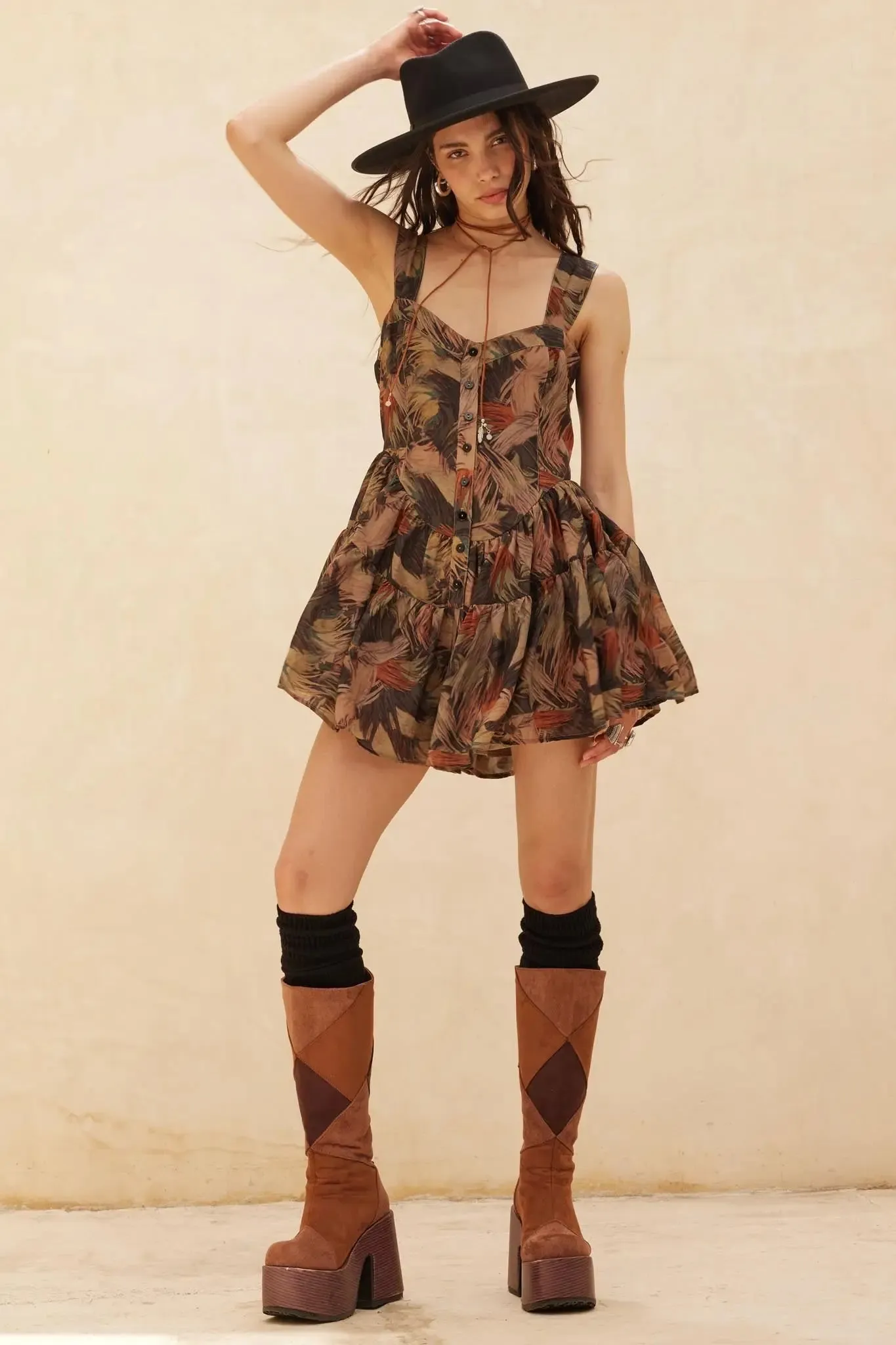 Just Imagine Abstract-Print Tiered Ruffle Romper sold by Promesa product image thumbnail 3