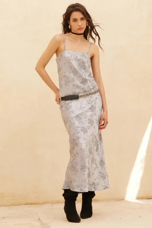 Precious Petals Floral Satin Maxi Slip Dress sold by Promesa