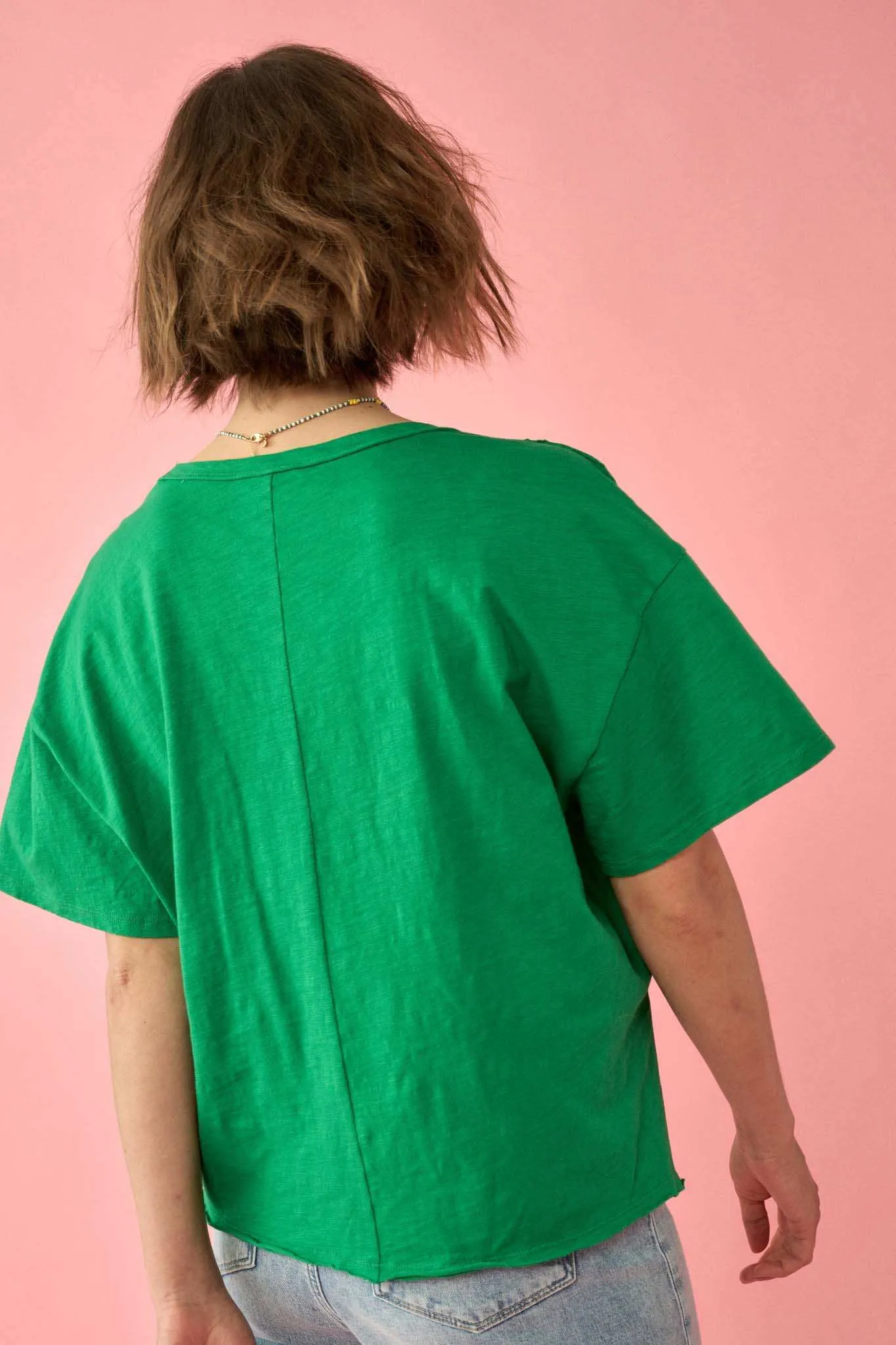 Easy Fit Vintage-Wash Slub Cotton Split-Hem Tee sold by Promesa product image thumbnail 2
