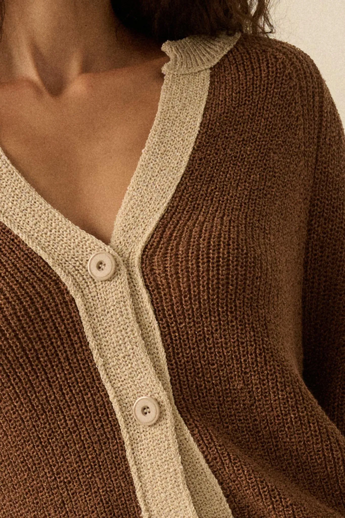 Meant to Be Contrast Knit Cropped Cardigan sold by Promesa product image thumbnail 5