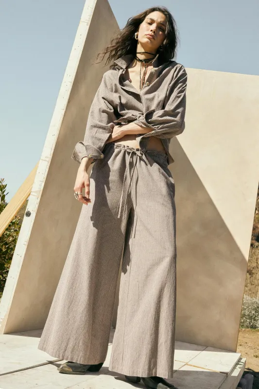 Set It Straight Double Pinstripe Wide-Leg Pants sold by Promesa