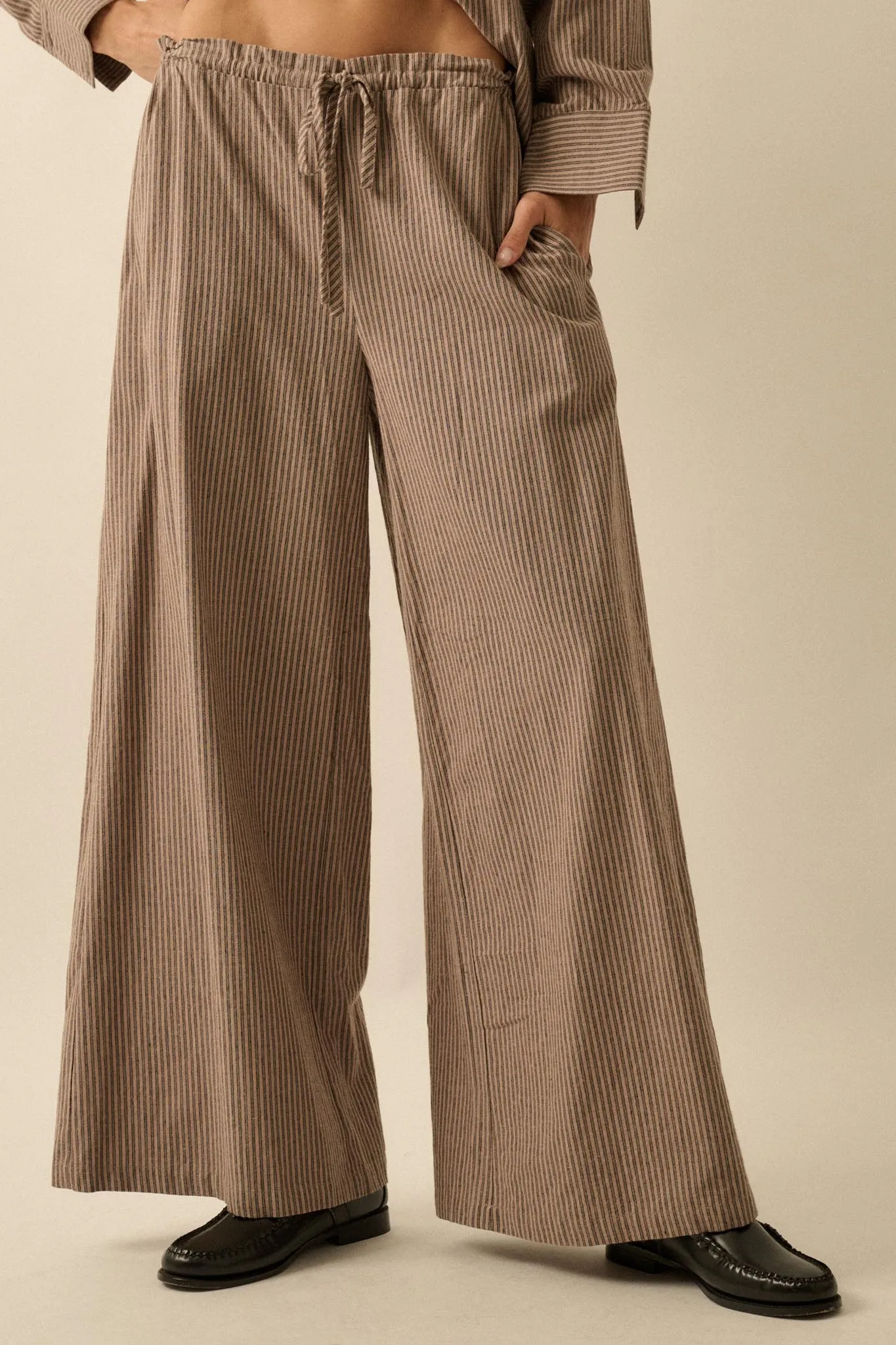 Set It Straight Double Pinstripe Wide-Leg Pants sold by Promesa product image thumbnail 5
