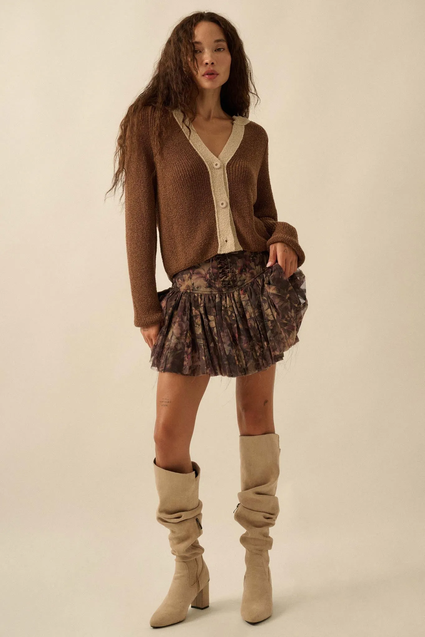 Blossoming Bliss Floral Drop-Waist Mini Skort sold by Promesa product image thumbnail 5