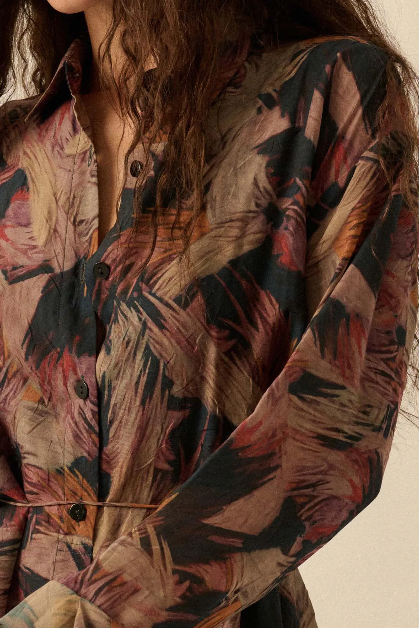Dare to Imagine Abstract-Print Belted Shirt Romper sold by Promesa product image thumbnail 5