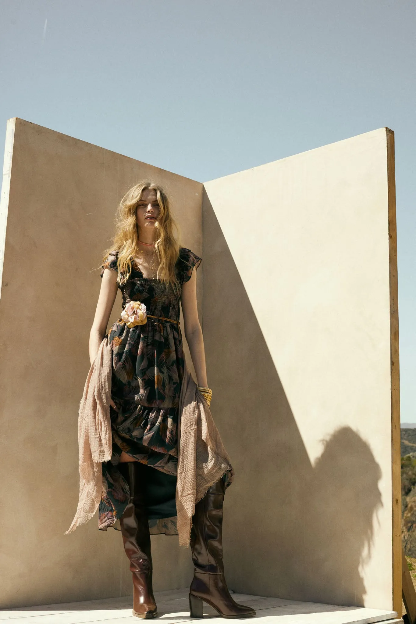 Imagine That Abstract-Print Tiered Midi Dress sold by Promesa product image thumbnail 4