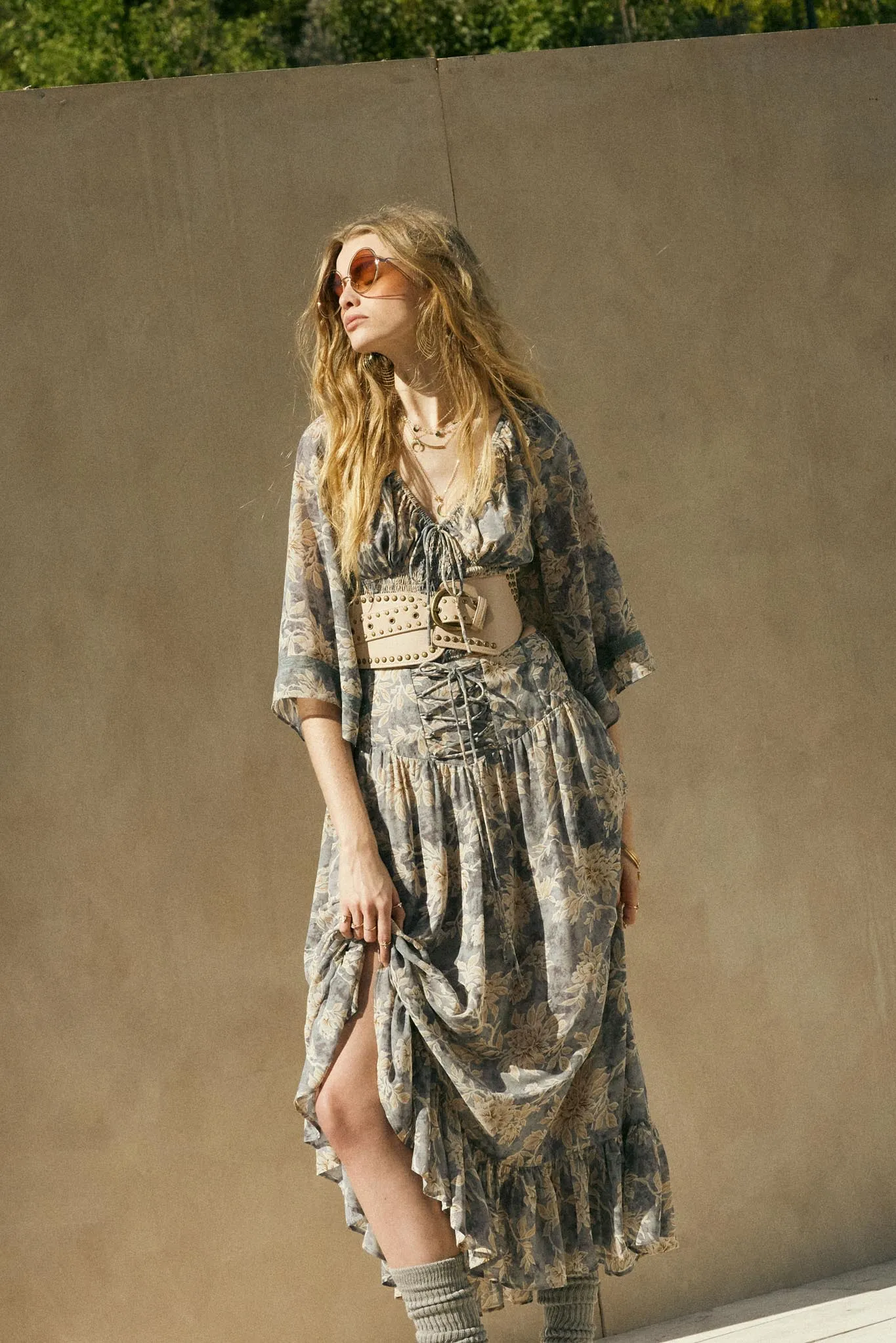 Well Beloved Floral Chiffon Drop-Waist Maxi Skirt sold by Promesa product image thumbnail 3