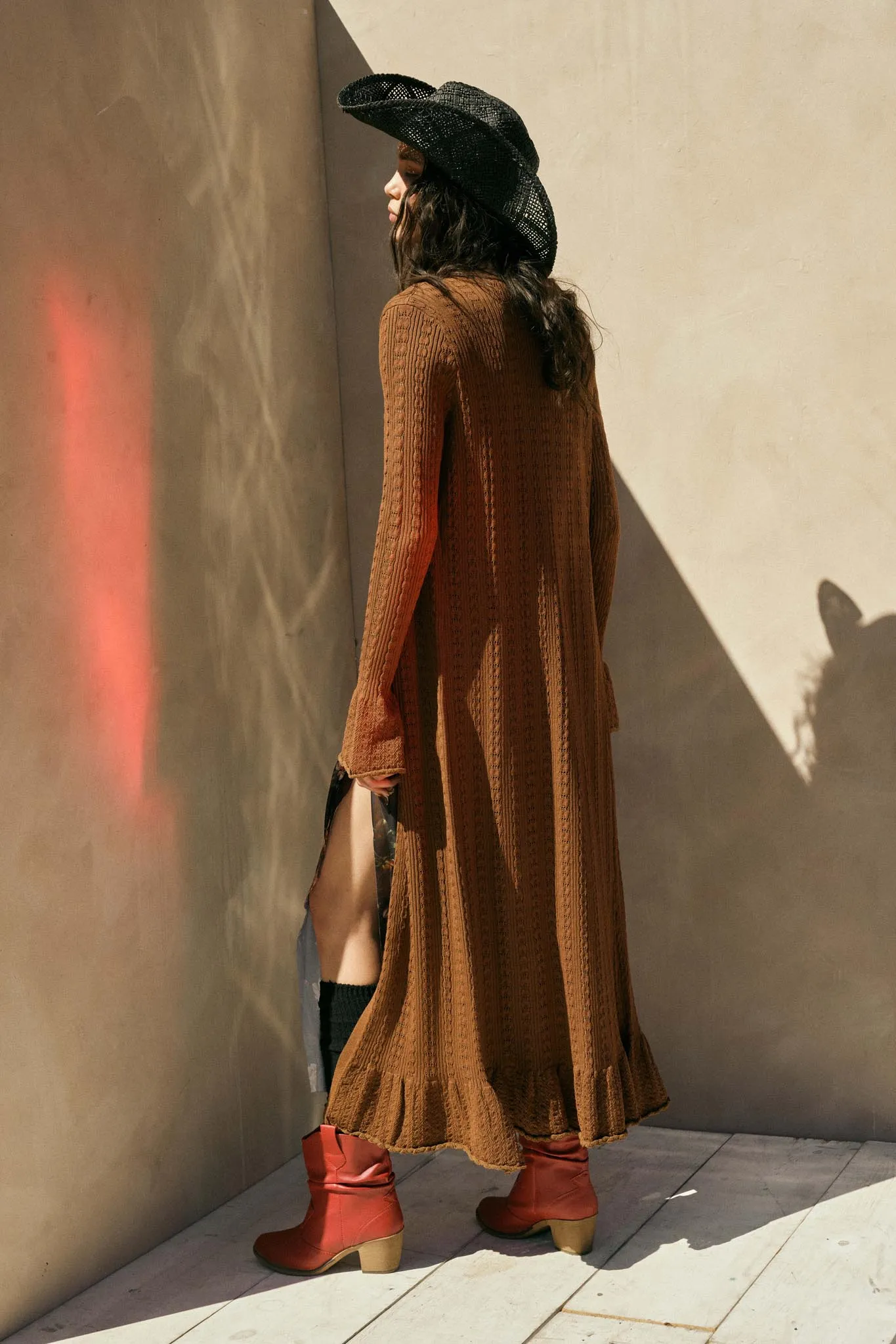 Away We Go Pointelle Rib-Knit Duster Cardigan sold by Promesa product image thumbnail 3