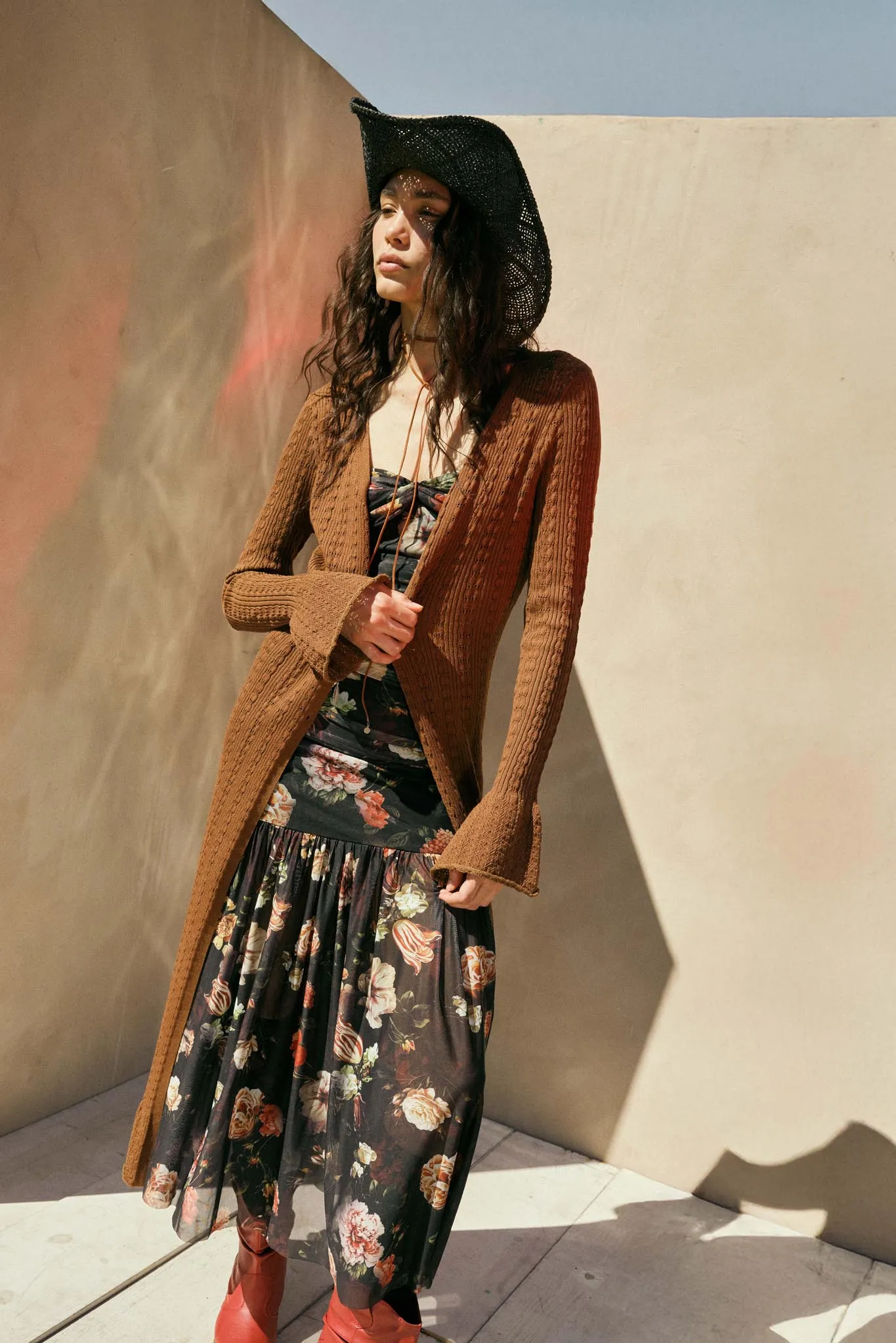 Away We Go Pointelle Rib-Knit Duster Cardigan sold by Promesa product image thumbnail 2