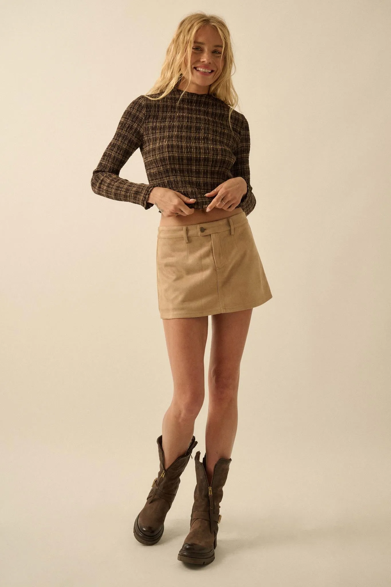 Soft Touch Vegan Suede Mini Skort sold by Promesa product image thumbnail 5