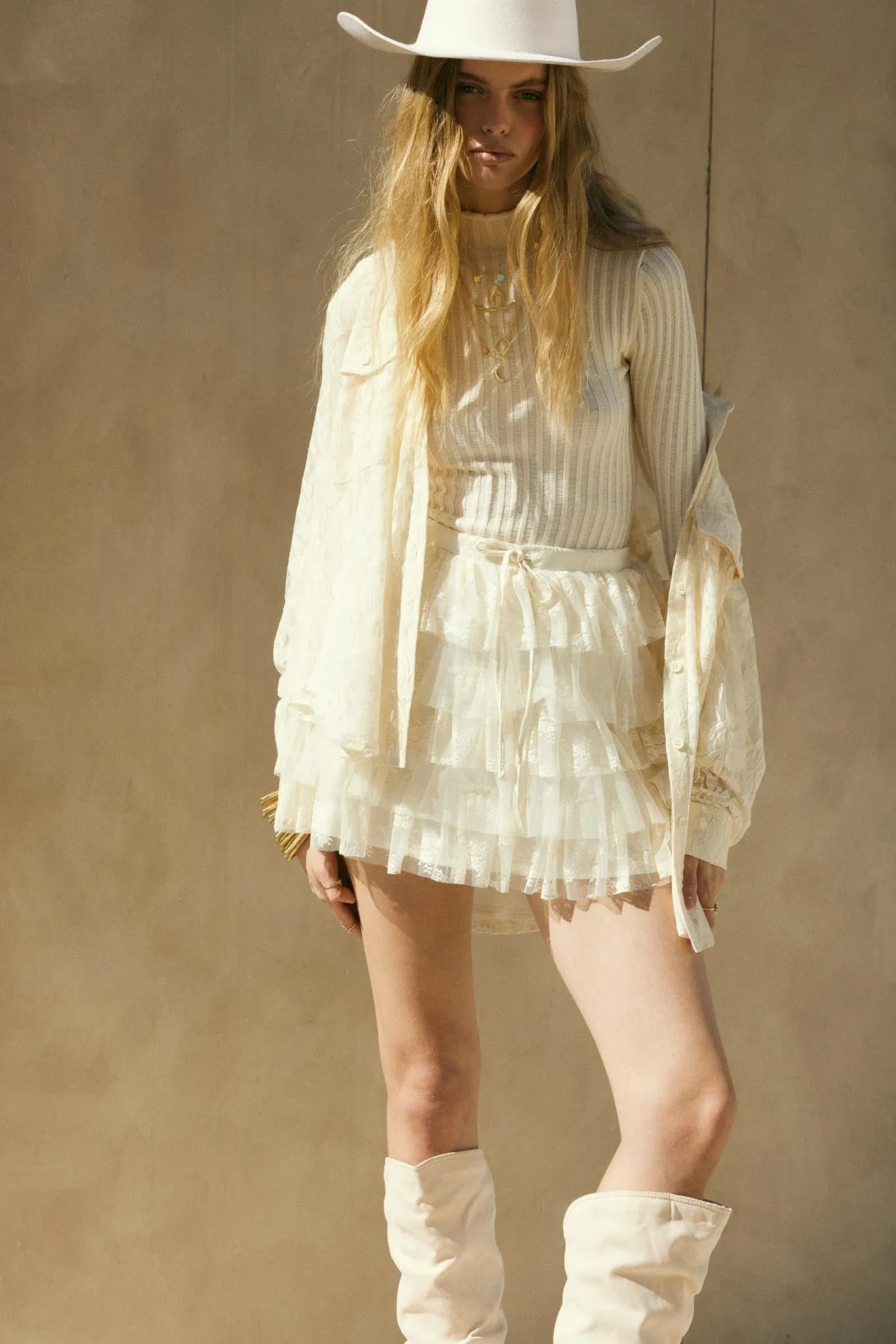 Pure Poetry Floral Lace Button-Up Pocket Shirt sold by Promesa product image thumbnail 3
