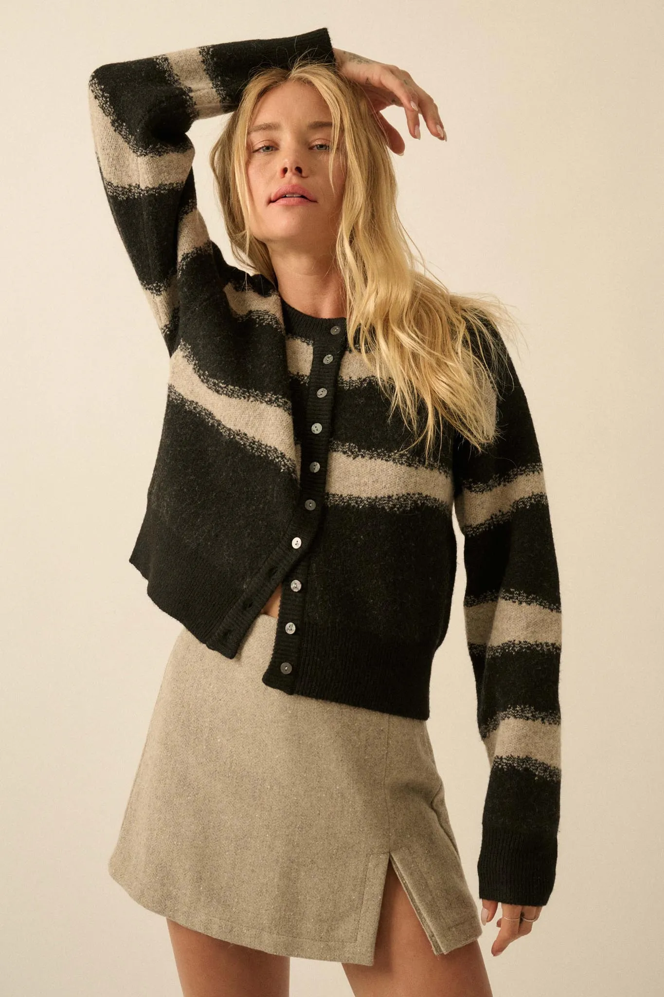 Posh Life Herringbone Tweed Mini Skort sold by Promesa product image thumbnail 4