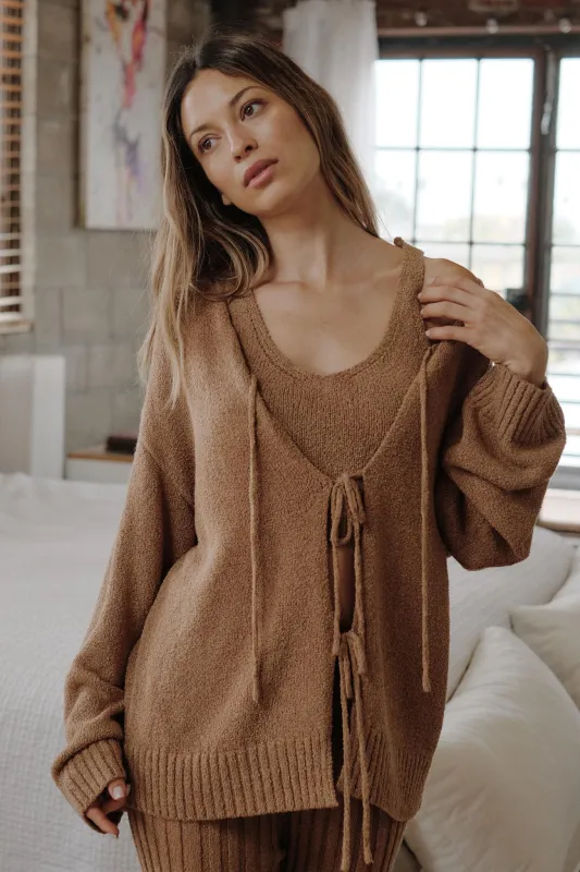Promise the Label Textured Knit Cardigan and Tank sold by Promesa