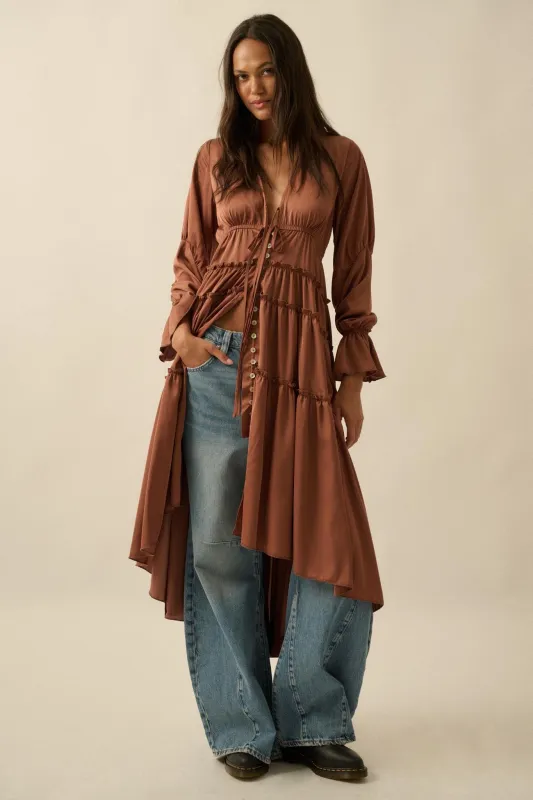 Sweet Juliet Ruffled High-Low Layering Midi Dress sold by Promesa