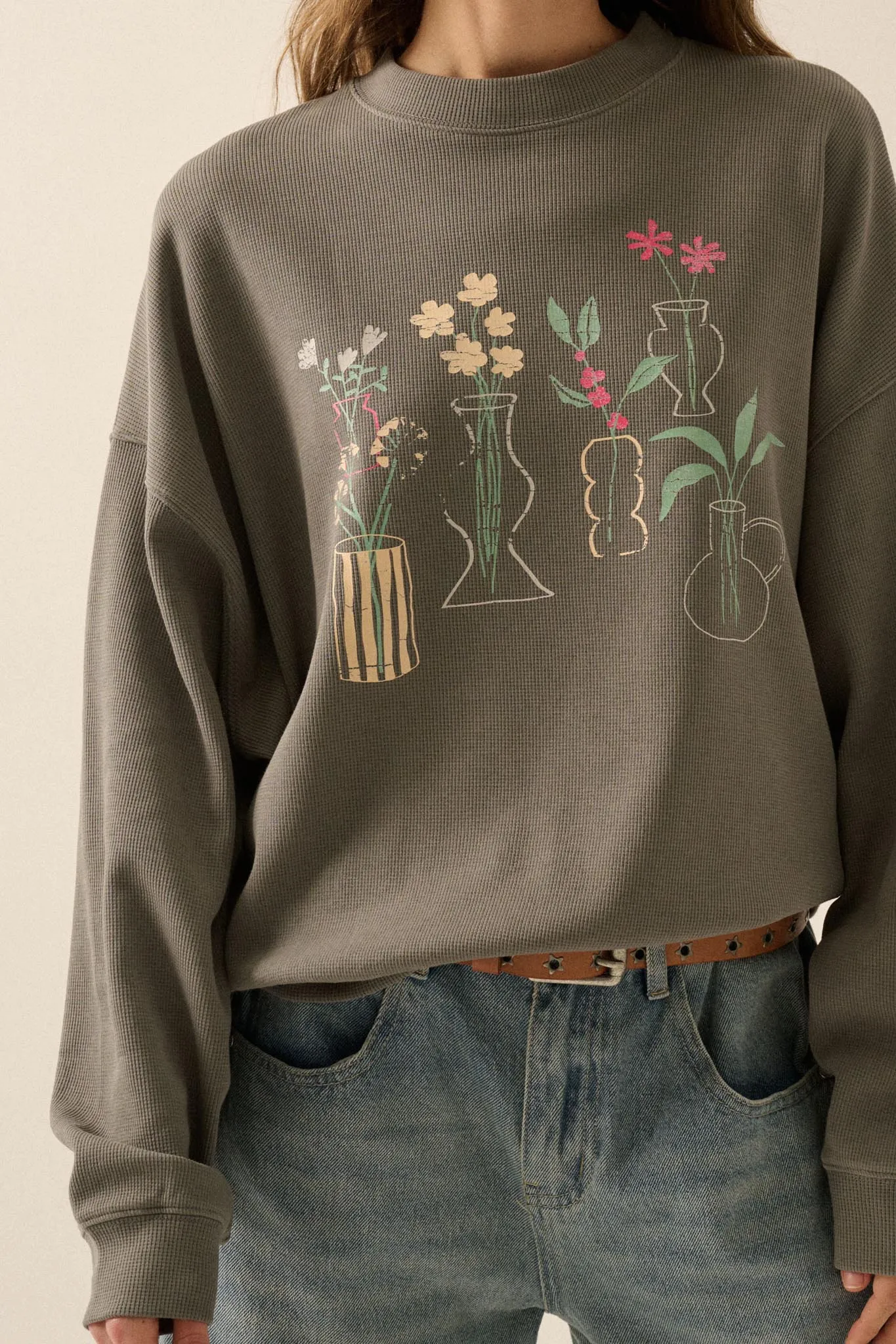 Floral Vases Vintage-Print Thermal Graphic Top sold by Promesa product image thumbnail 2