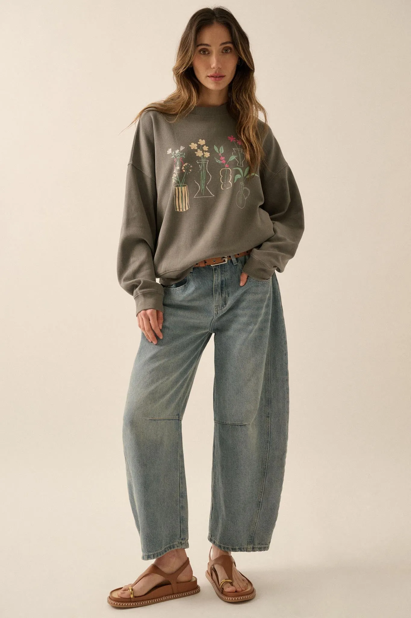 Floral Vases Vintage-Print Thermal Graphic Top sold by Promesa product image thumbnail 3