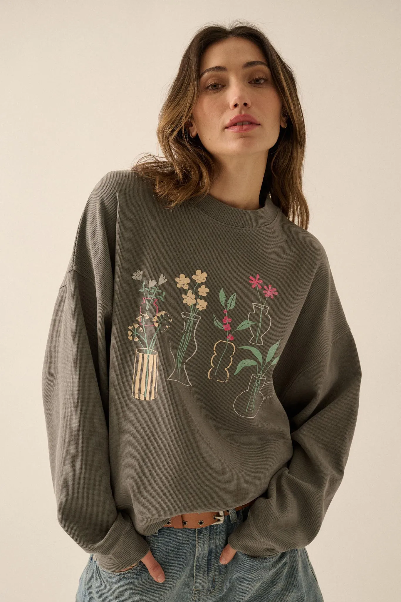 Floral Vases Vintage-Print Thermal Graphic Top sold by Promesa product image thumbnail 4