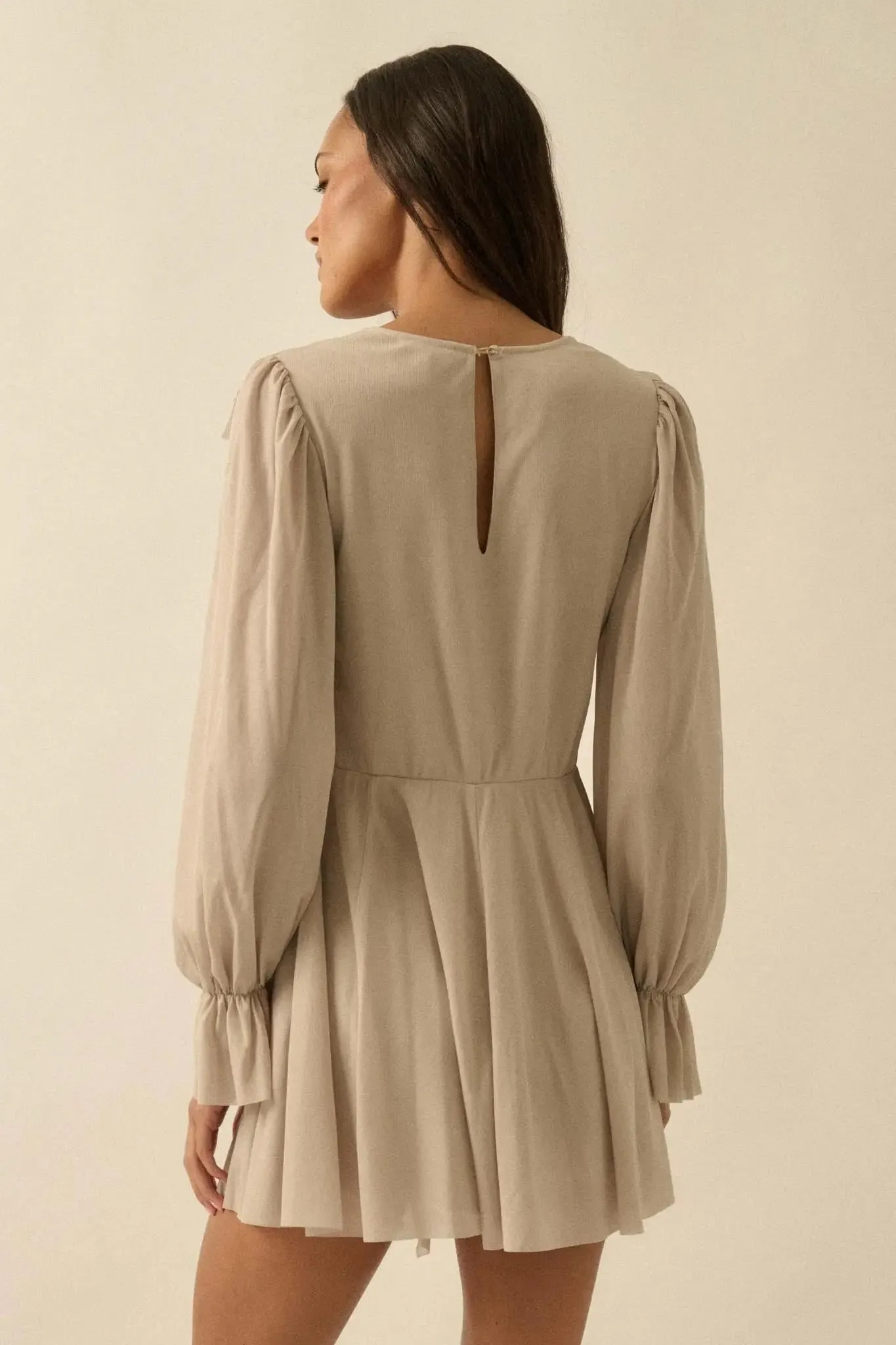 Wind Song Mesh Cascade Ruffle Peasant Romper sold by Promesa product image thumbnail 2