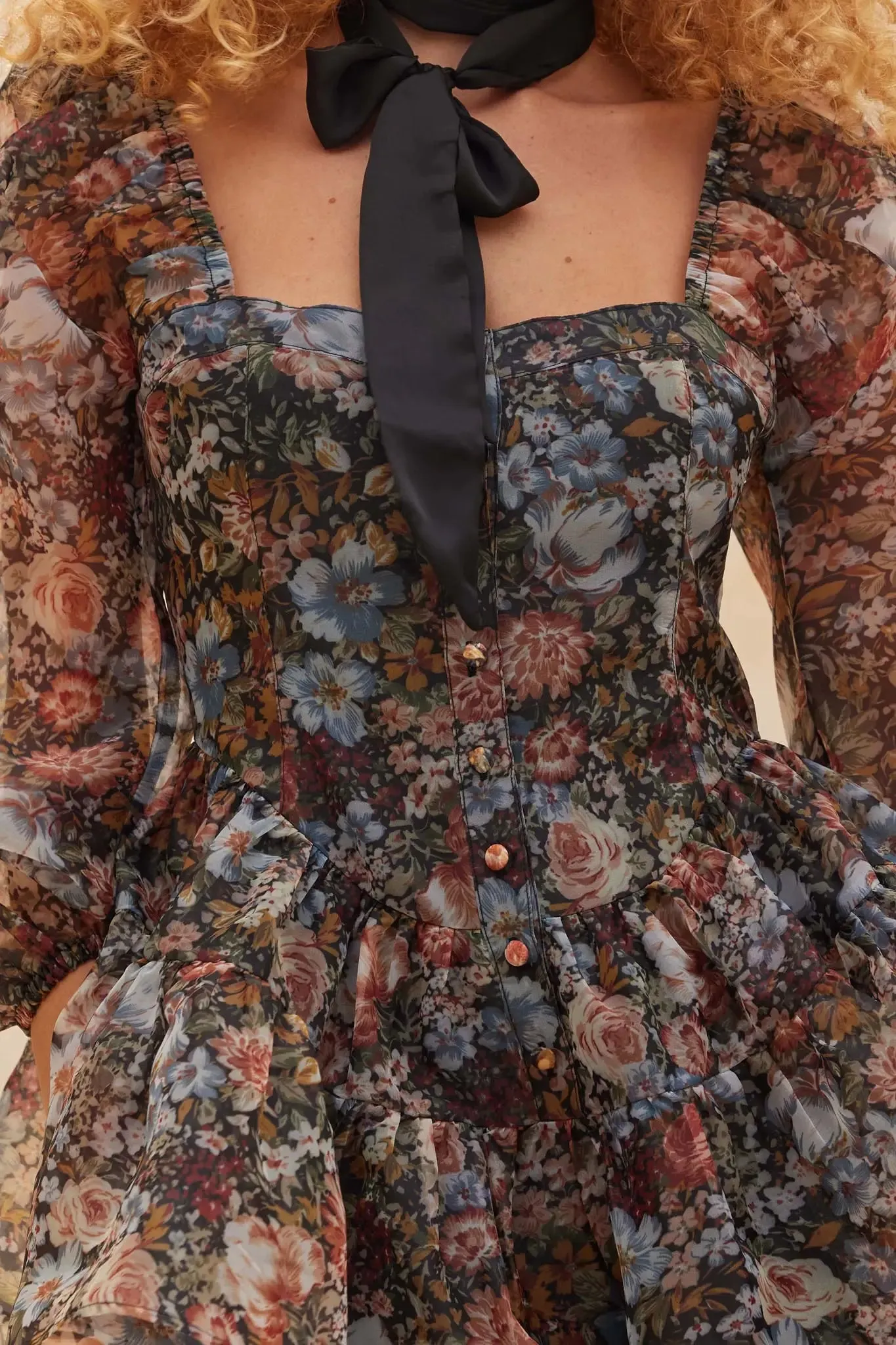 Equinox Blossoms Floral Organza Romper Dress sold by Promesa product image thumbnail 4