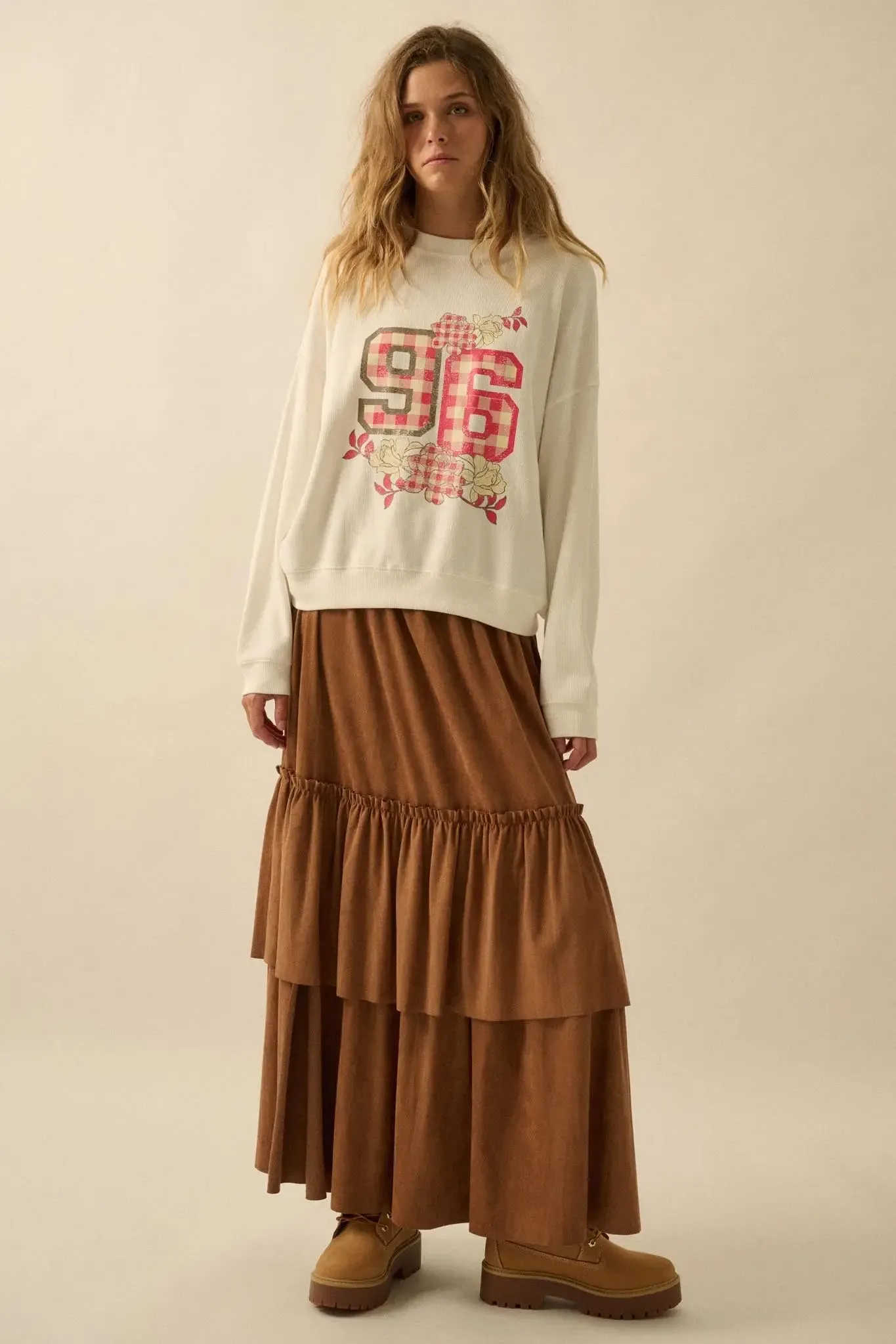 96 Vintage-Print Oversize Thermal Graphic Top sold by Promesa product image thumbnail 3