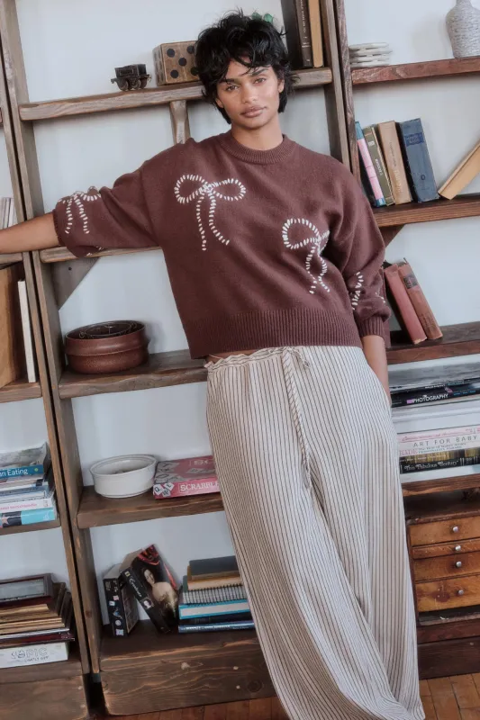 All Lined Up Pinstripe Wide-Leg Drawstring Pants sold by Promesa