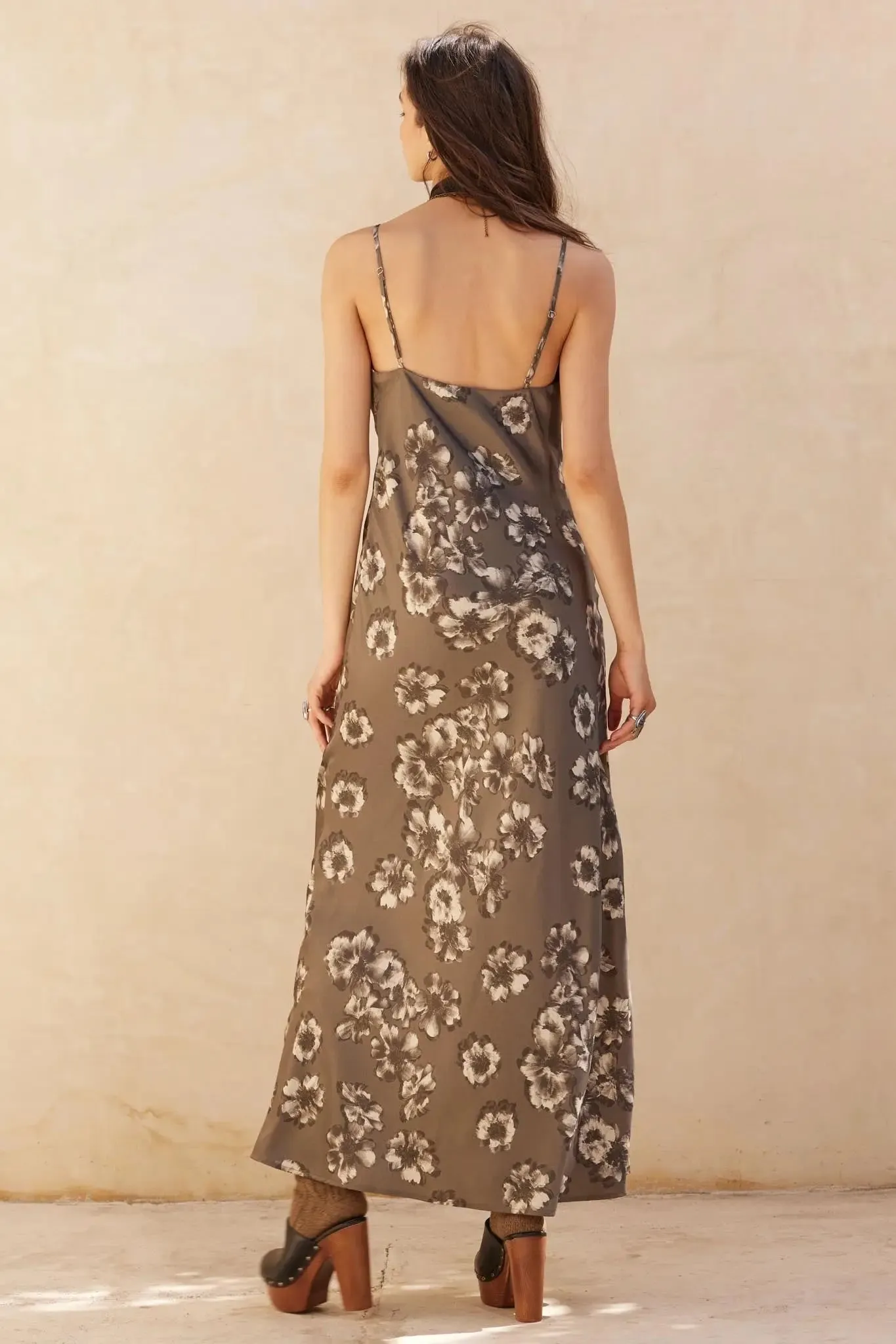 Silken Blossoms Bias-Cut Floral Satin Maxi Dress sold by Promesa product image thumbnail 2