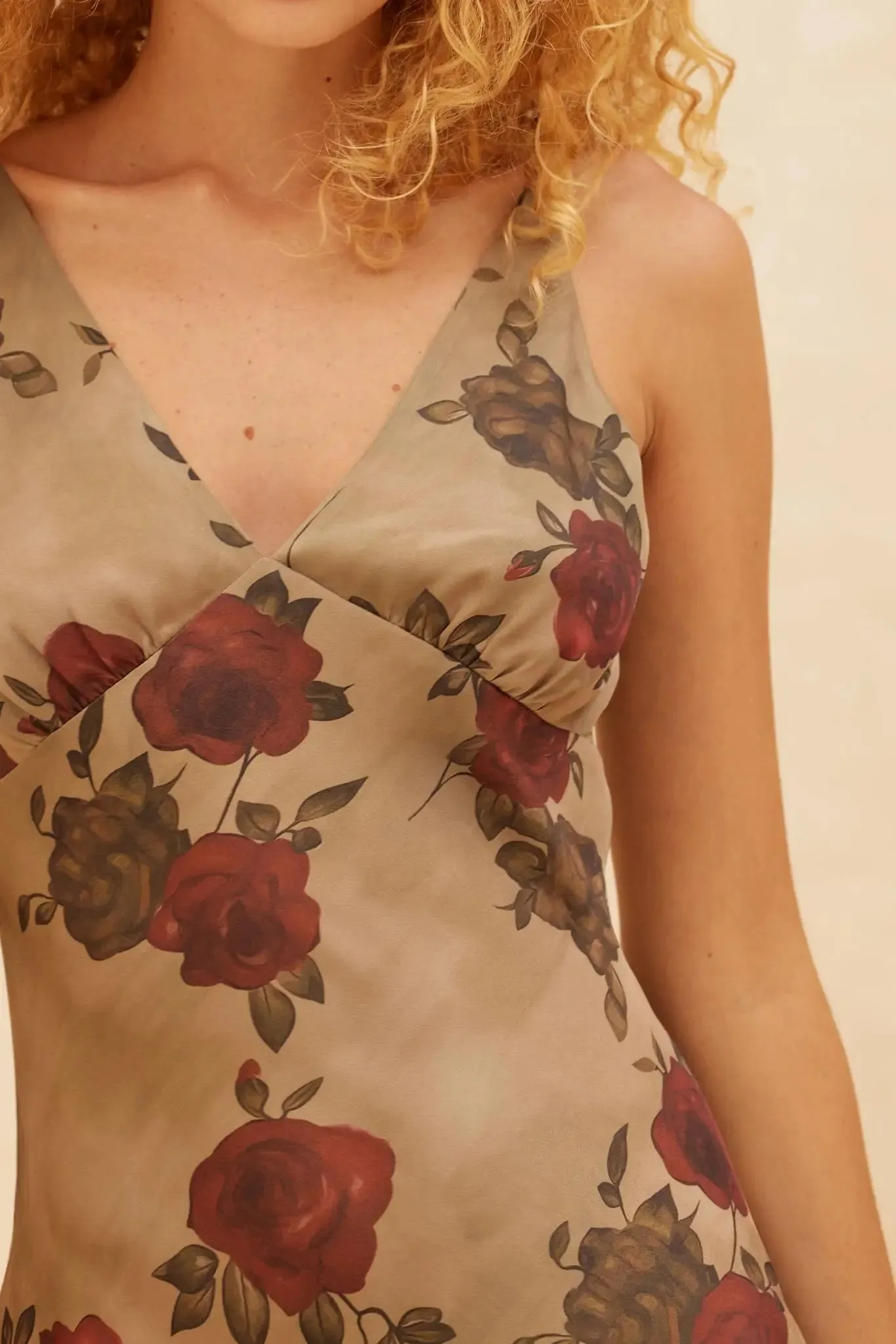 Exquisite Beauty Bias-Cut Floral Satin Maxi Dress sold by Promesa product image thumbnail 4