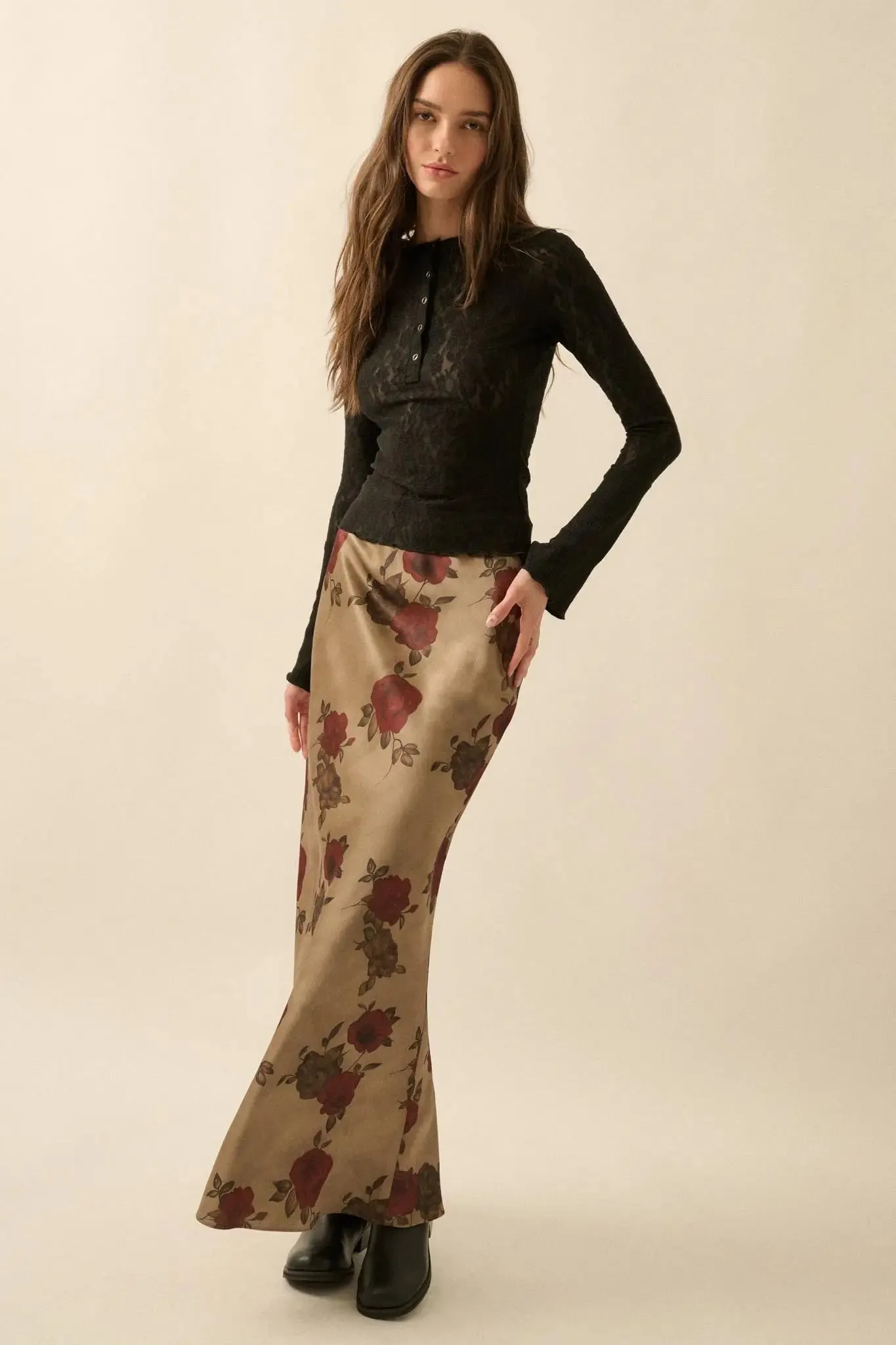 Casual Grace Floral Lace Raglan Henley Top sold by Promesa product image thumbnail 3