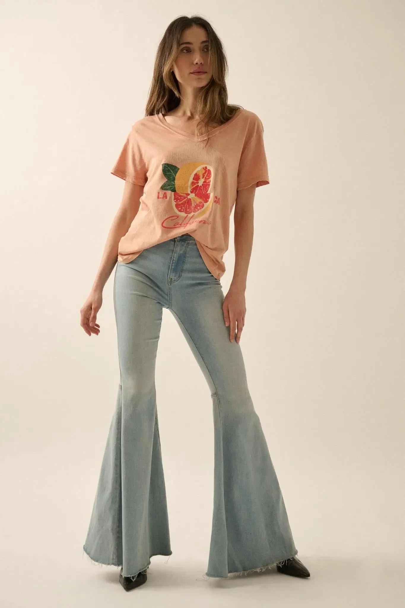 Golden State Grapefruit V-Neck Graphic Tee sold by Promesa product image thumbnail 3