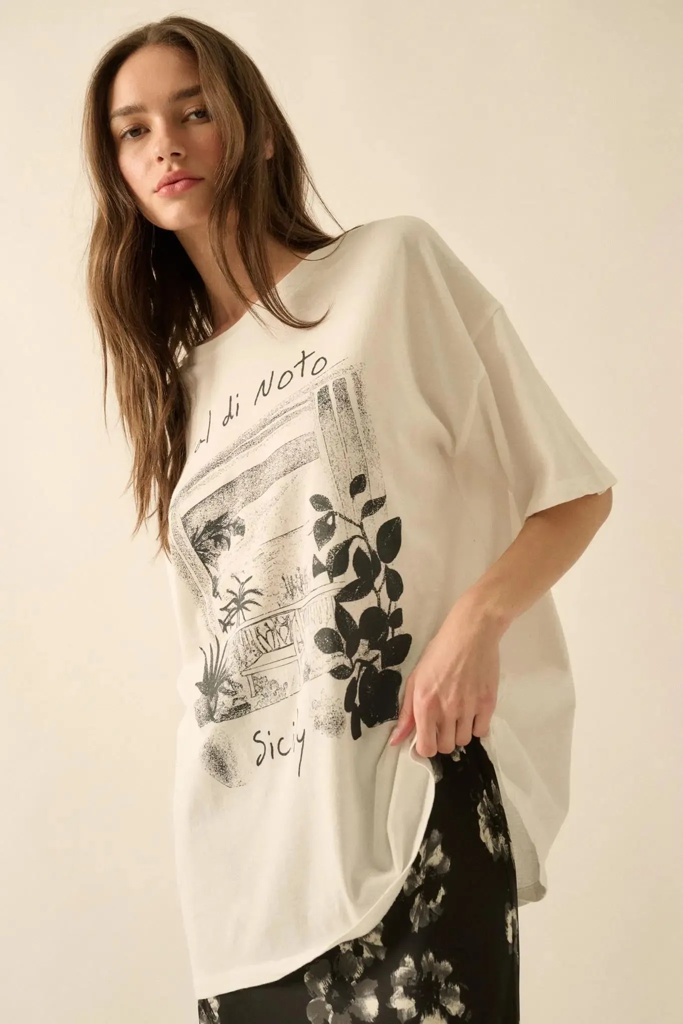 Val di Noto Sicily Oversize Graphic Tee sold by Promesa