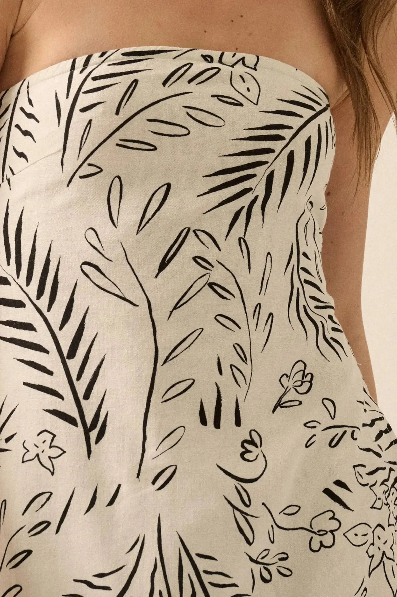 Painted Petals Floral Strapless Tunic Top sold by Promesa product image thumbnail 4