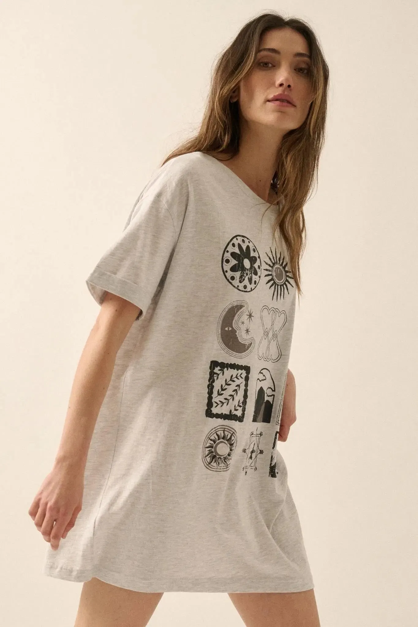 Symbology Vintage-Print Oversize Graphic Tee sold by Promesa product image thumbnail 5