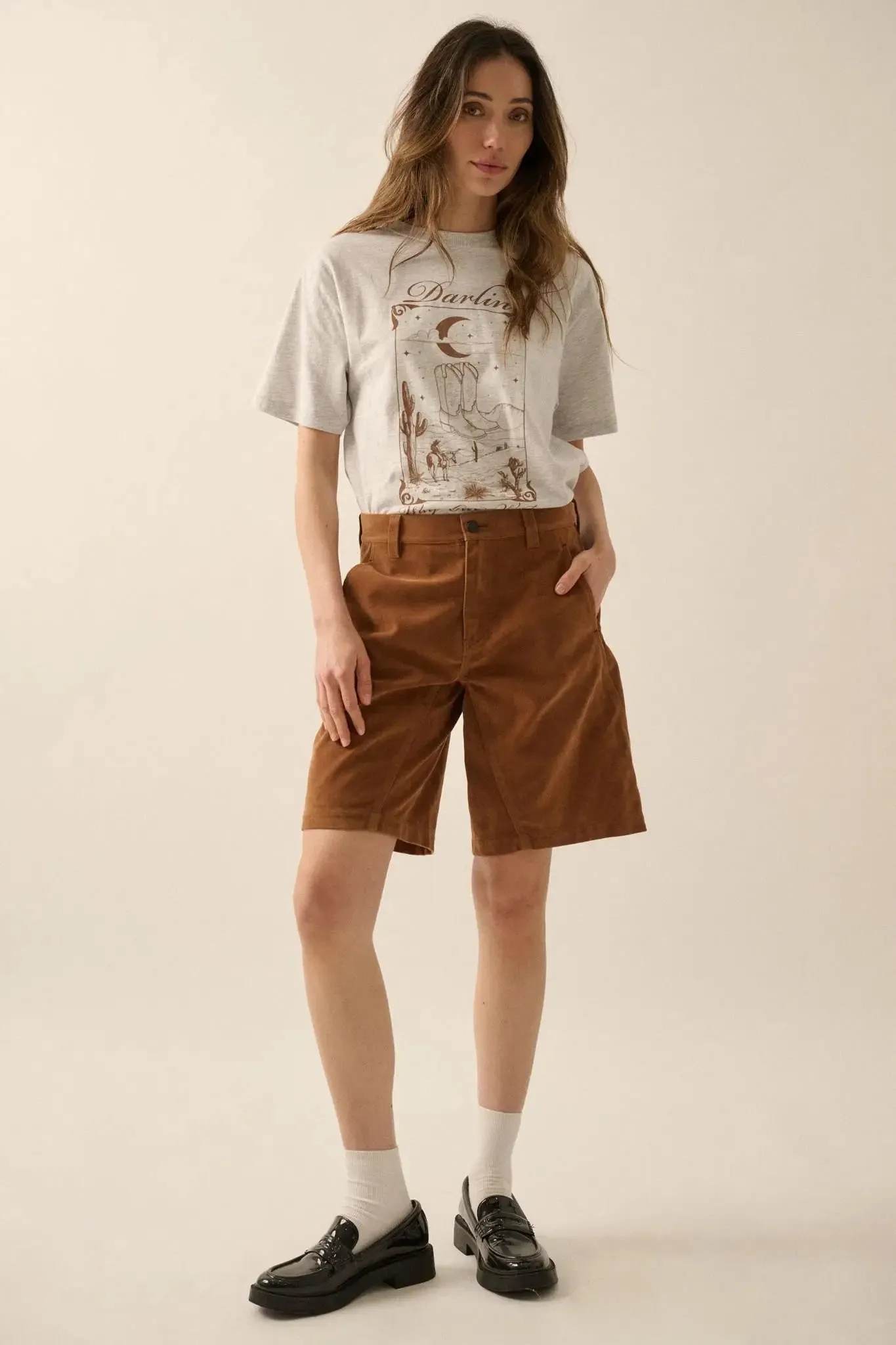 Darlin' Way Out West Heather Western Graphic Tee sold by Promesa product image thumbnail 4