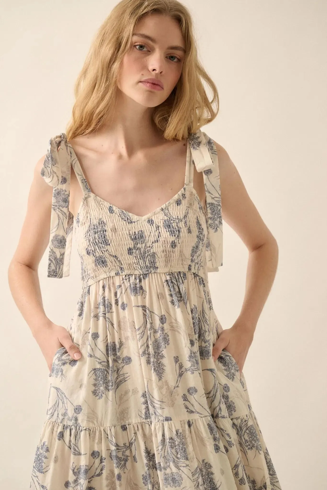 Sentimental Beauty Floral Tiered Ruffle Maxi Dress sold by Promesa product image thumbnail 3