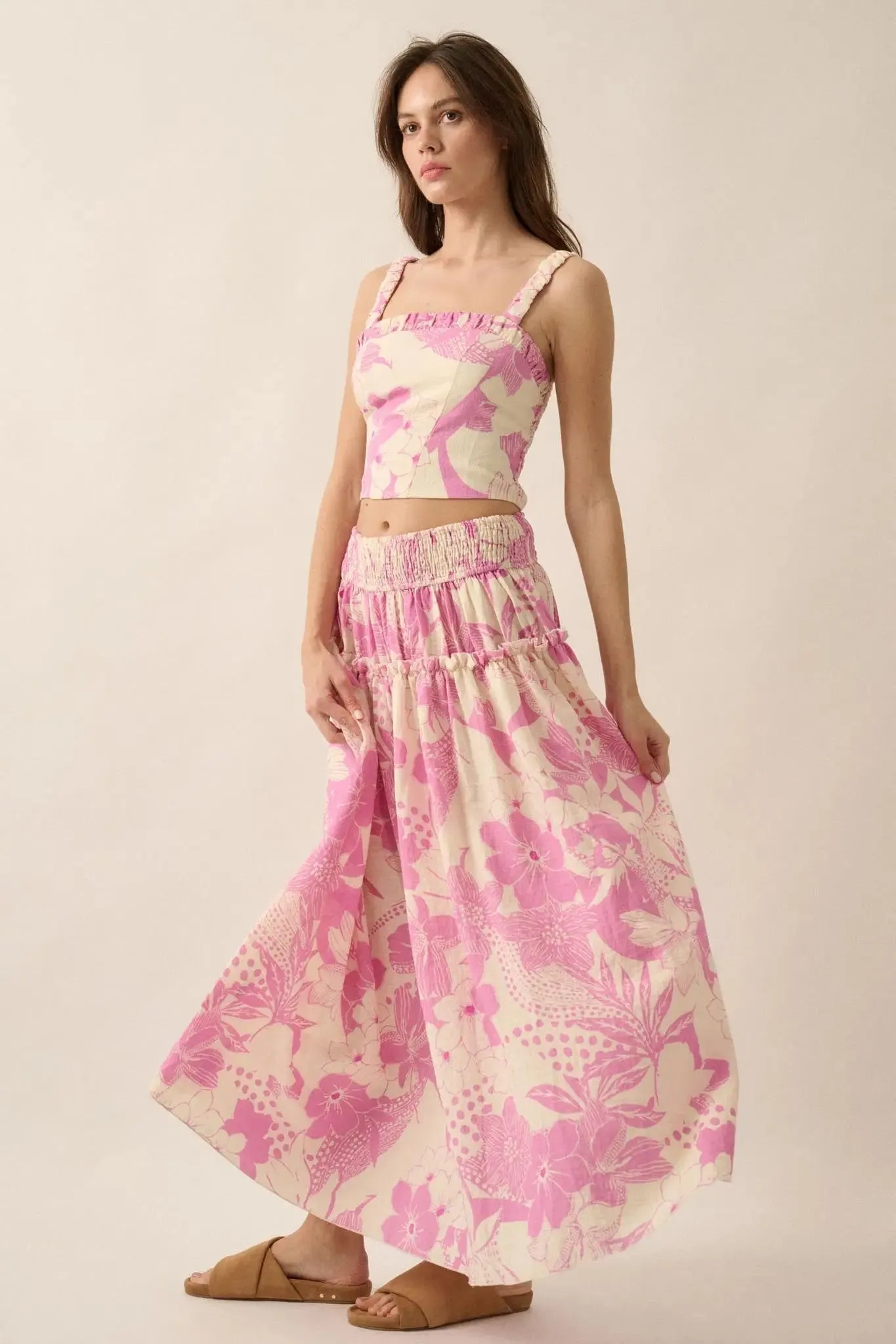 Tropical Treat Floral Cropped Cami Top sold by Promesa product image thumbnail 5