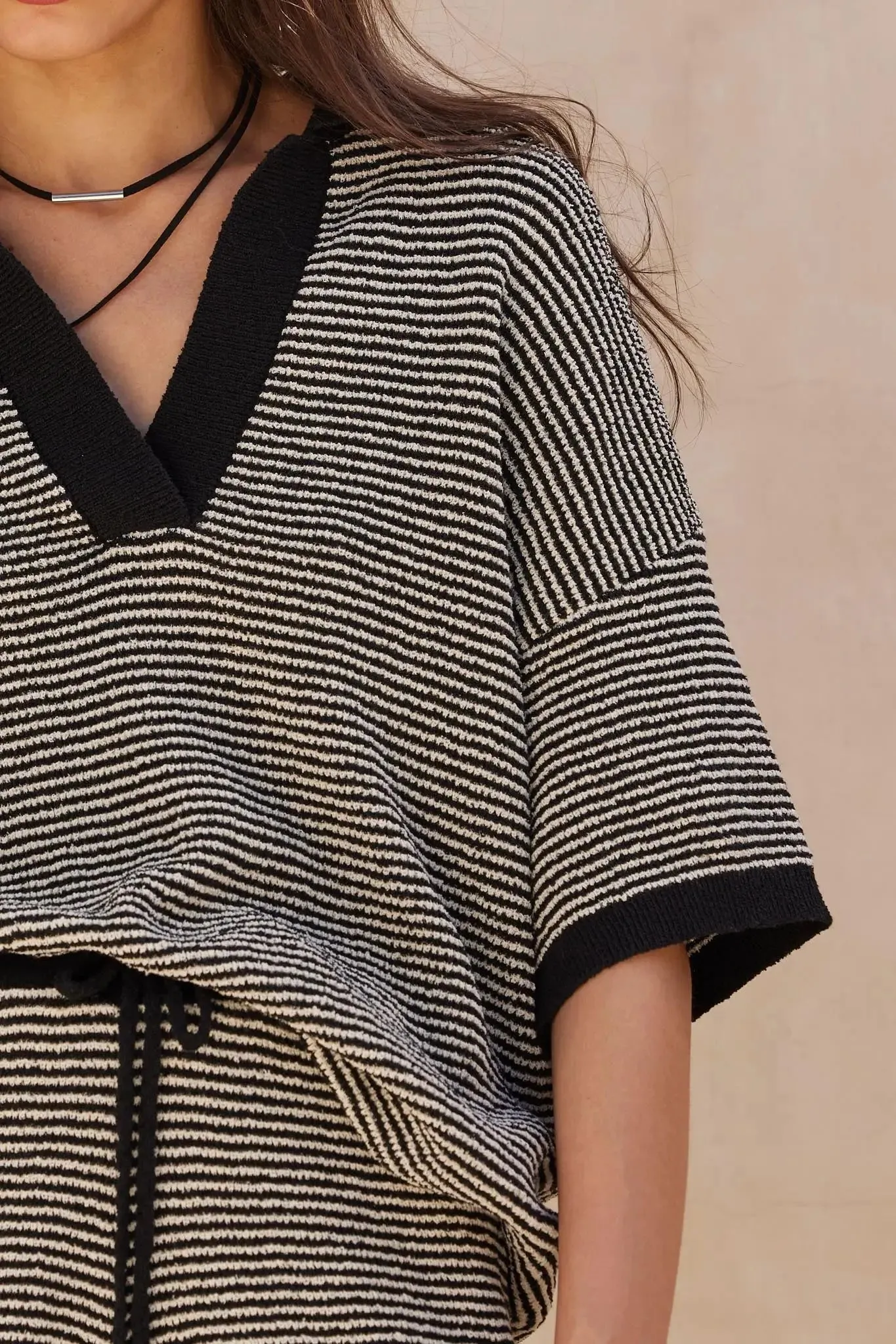 Days of Joy Striped Short-Sleeve Polo Sweater sold by Promesa product image thumbnail 2