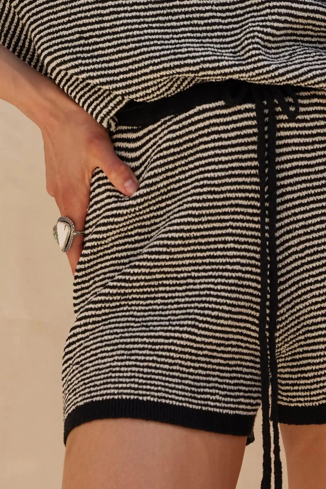 Happy Days Striped Drawstring Sweater Shorts sold by Promesa product image thumbnail 4