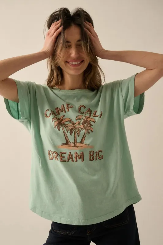 Camp Cali Dream Big Vintage-Wash Graphic Tee sold by Promesa